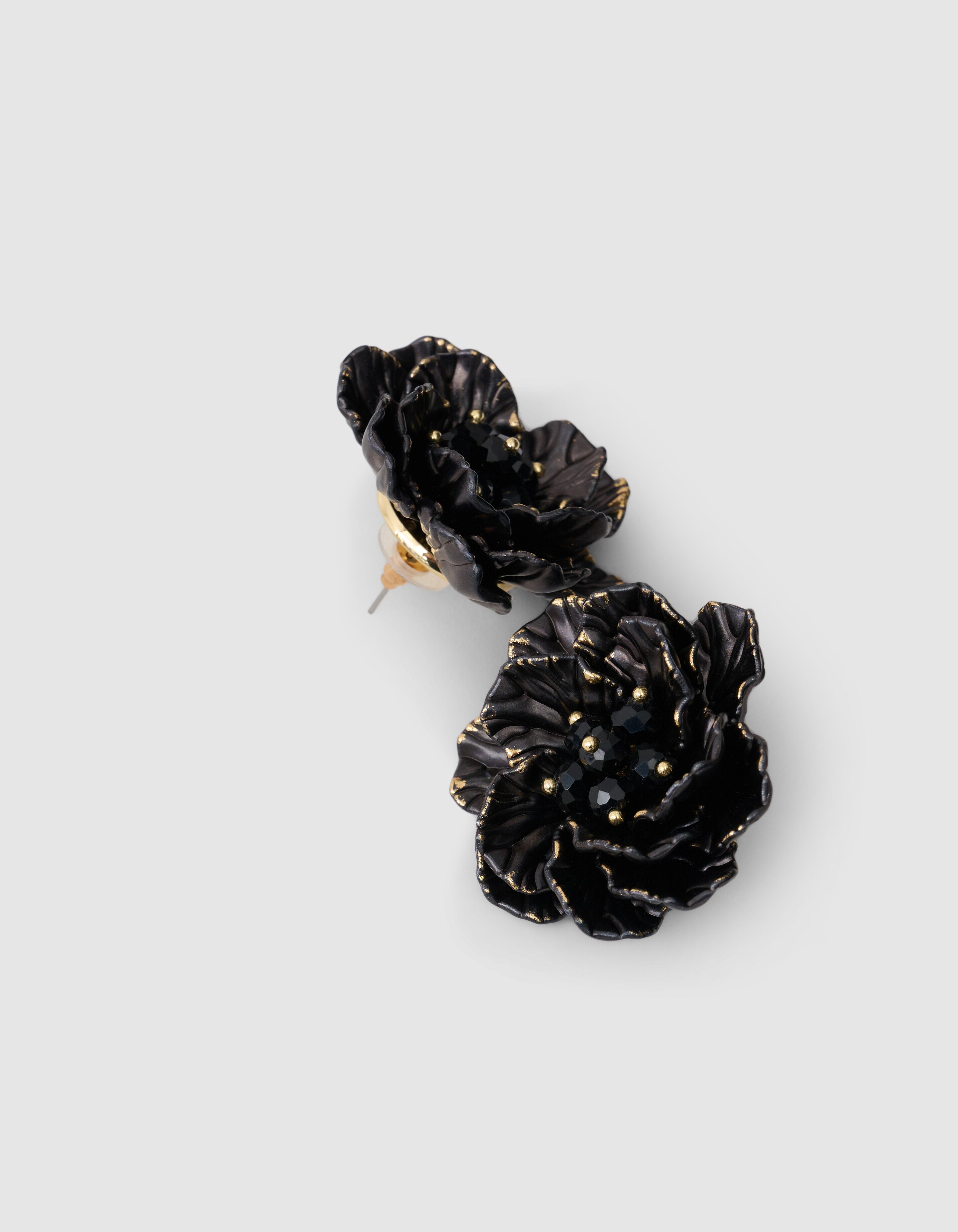 Flower Oorbellen Zwart SHOEBY ACCESSOIRES