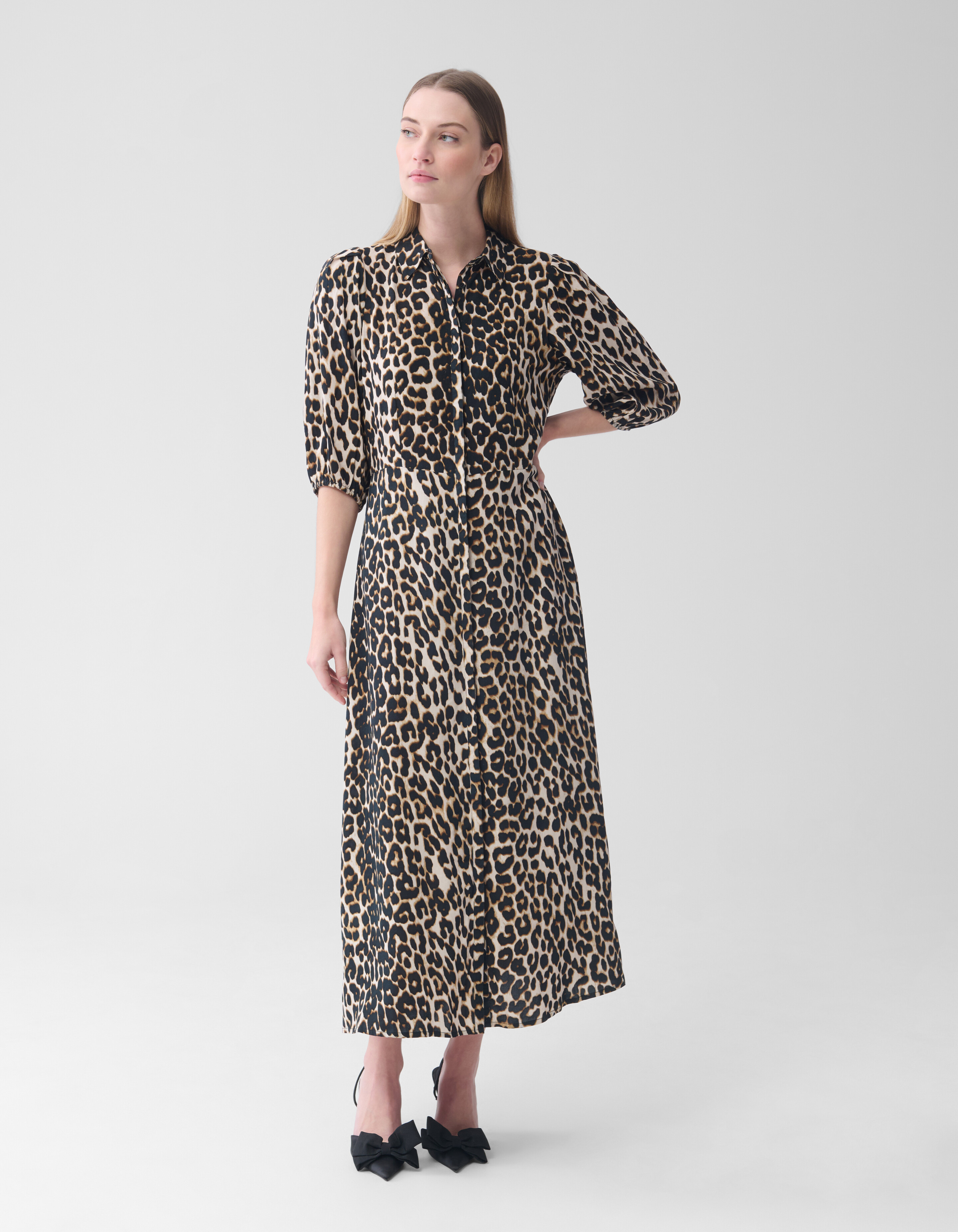 Leopard Maxi Jurk Bruin SHOEBY WOMEN