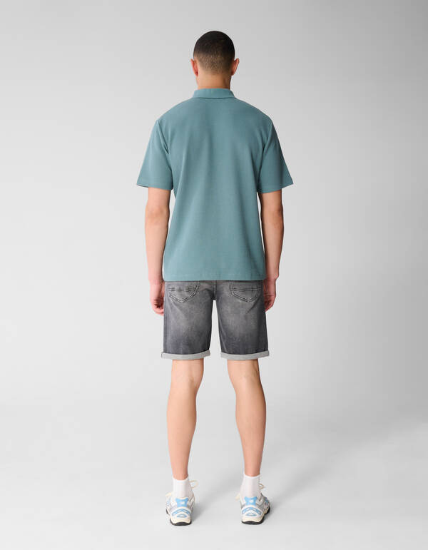 Waffle Polo Donkergroen SHOEBY MEN