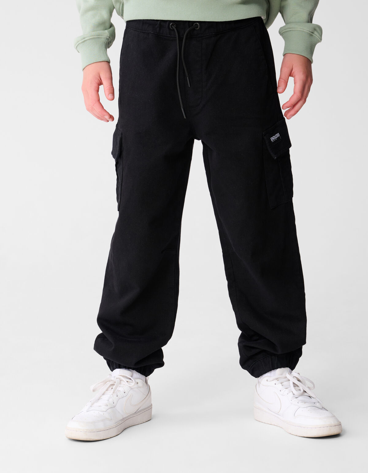 Loose Fit Cargo Broek Donkergrijs SHOEBY BOYS
