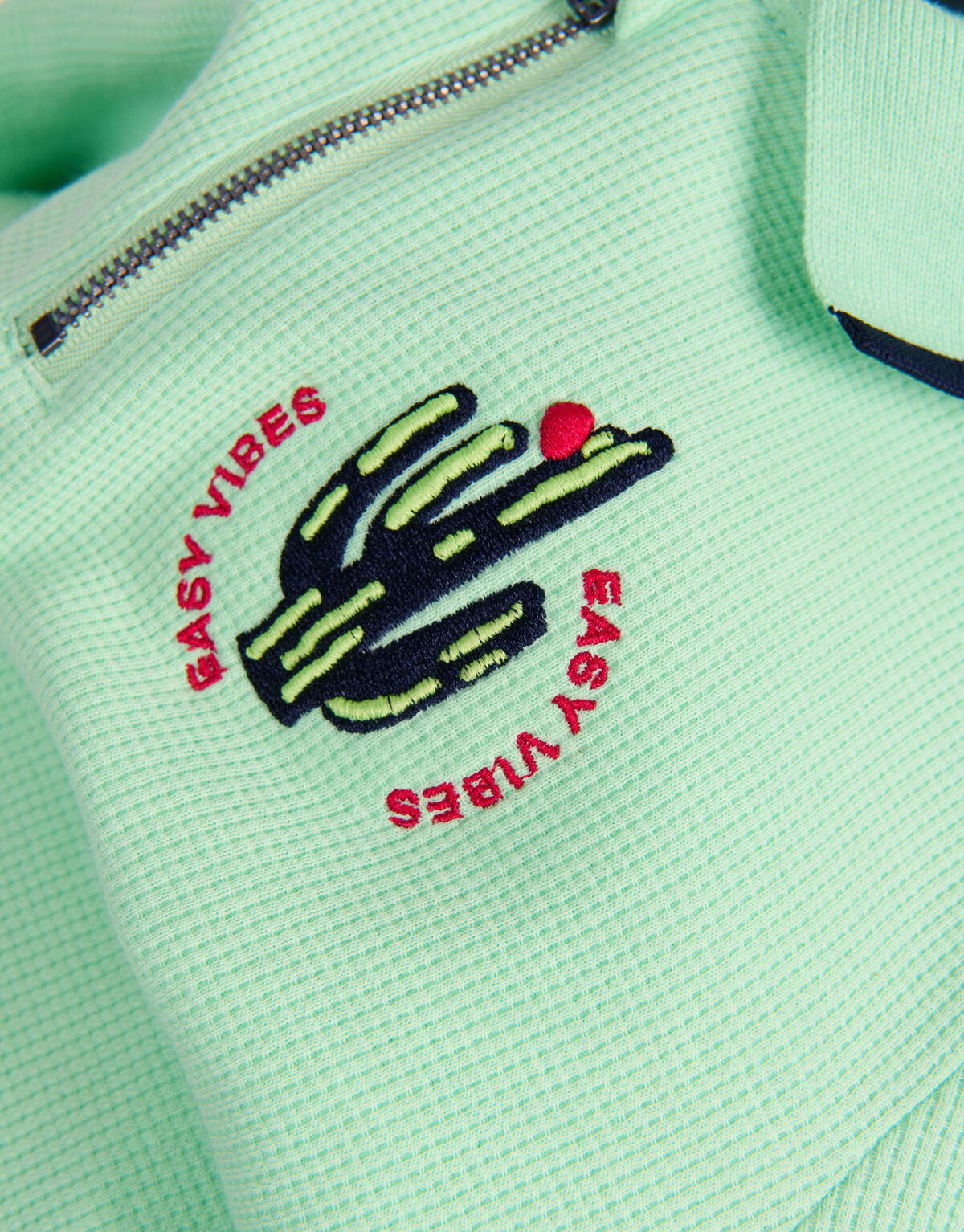 Structuur Zipper Polo Lichtgroen SHOEBY BOYS