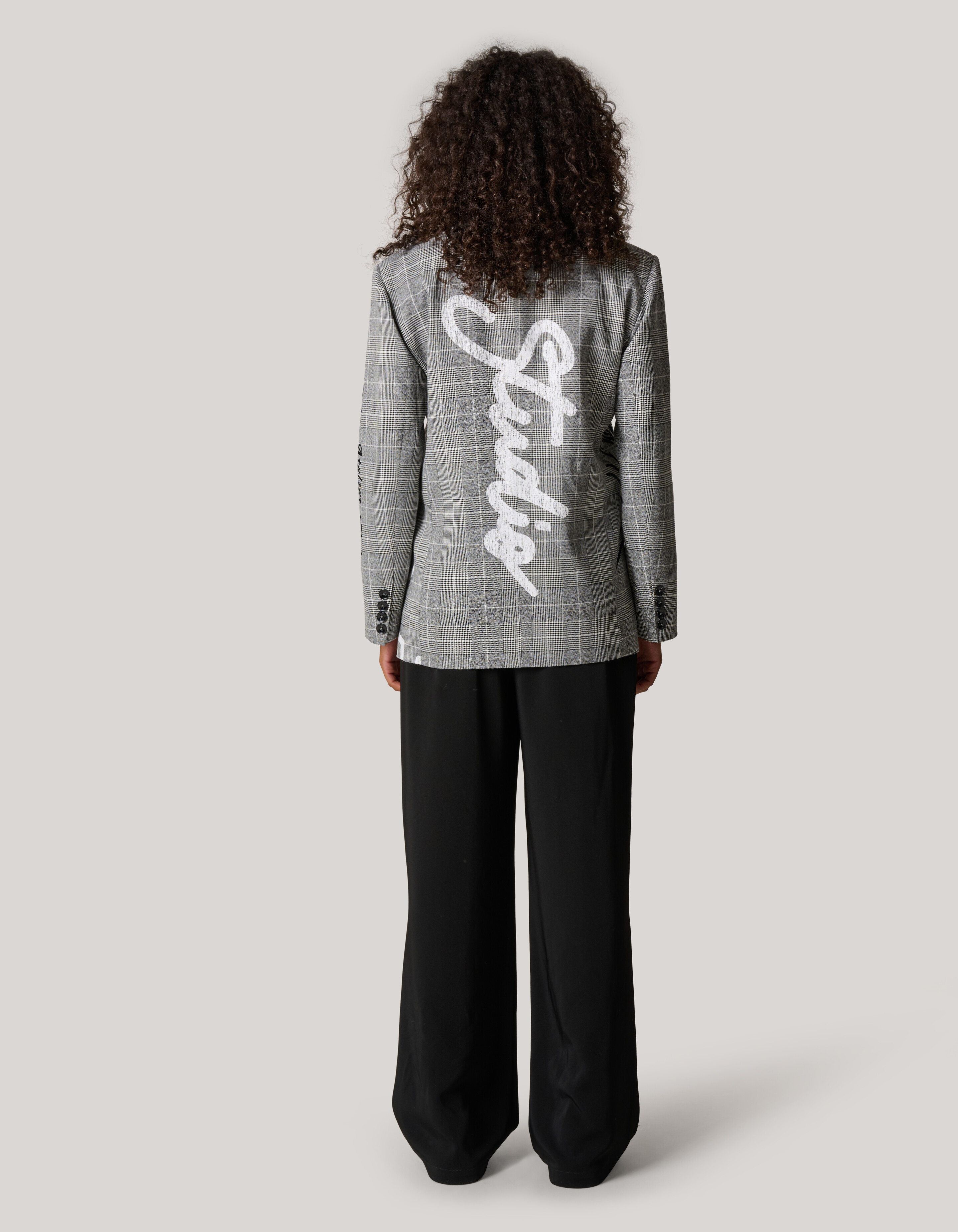 Tekst Blazer Grijs SHOEBY WOMEN
