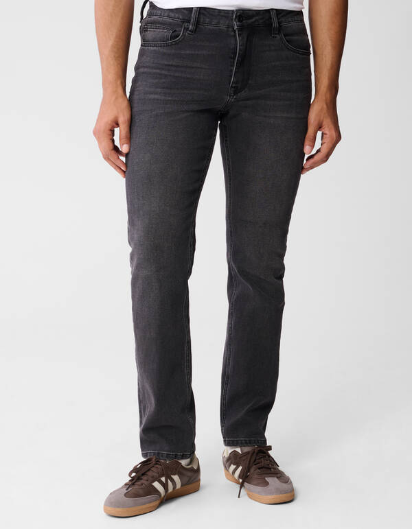 Washed Straight Fit Jeans Zwart L32 SHOEBY MEN