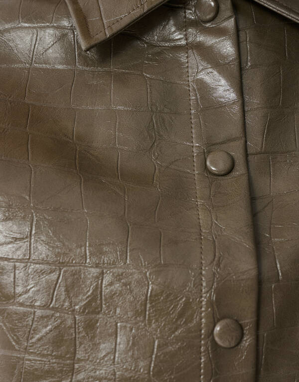 Croco Blouse Donkergroen By Mieke SHOEBY WOMEN