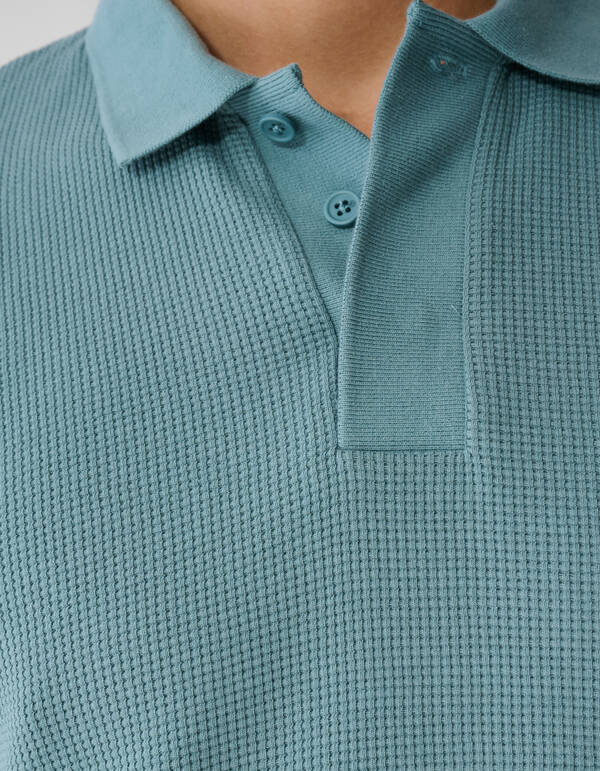 Waffle Polo Donkergroen SHOEBY MEN