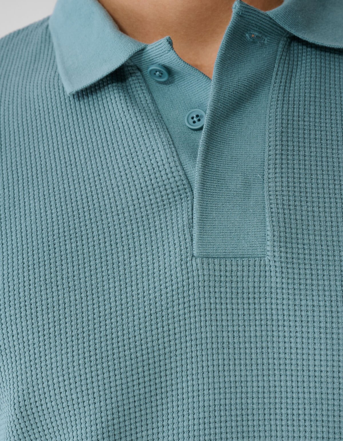 Waffle Polo Donkergroen SHOEBY MEN