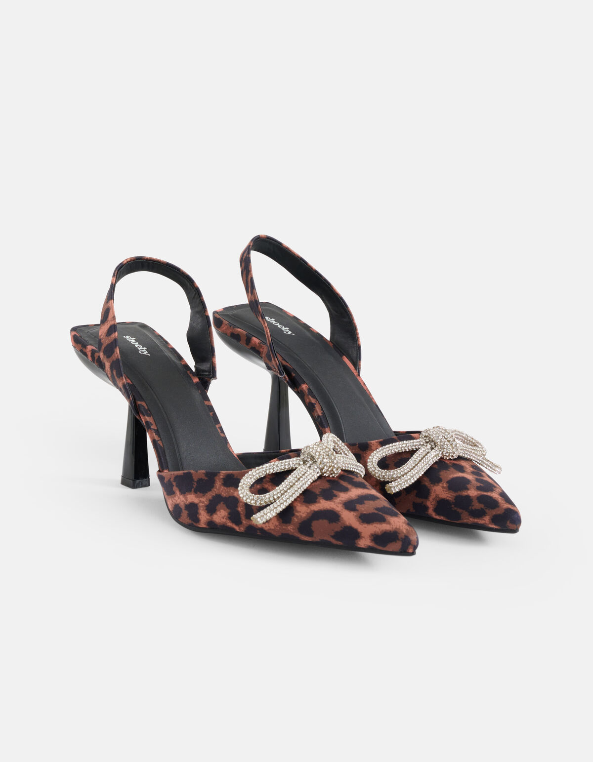 Leopard Strass Strik Hakken Bruin SHOEBY SHOES