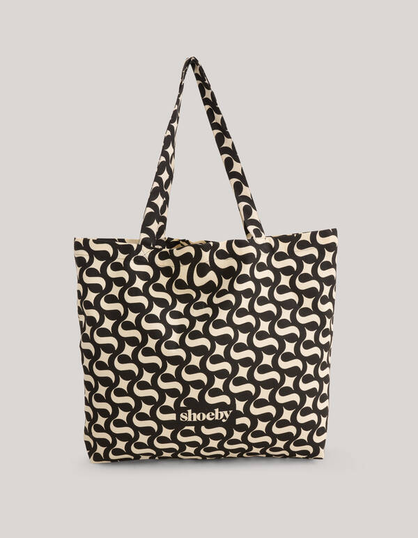 Shoeby Logo Shopper Zwart SHOEBY ACCESSOIRES