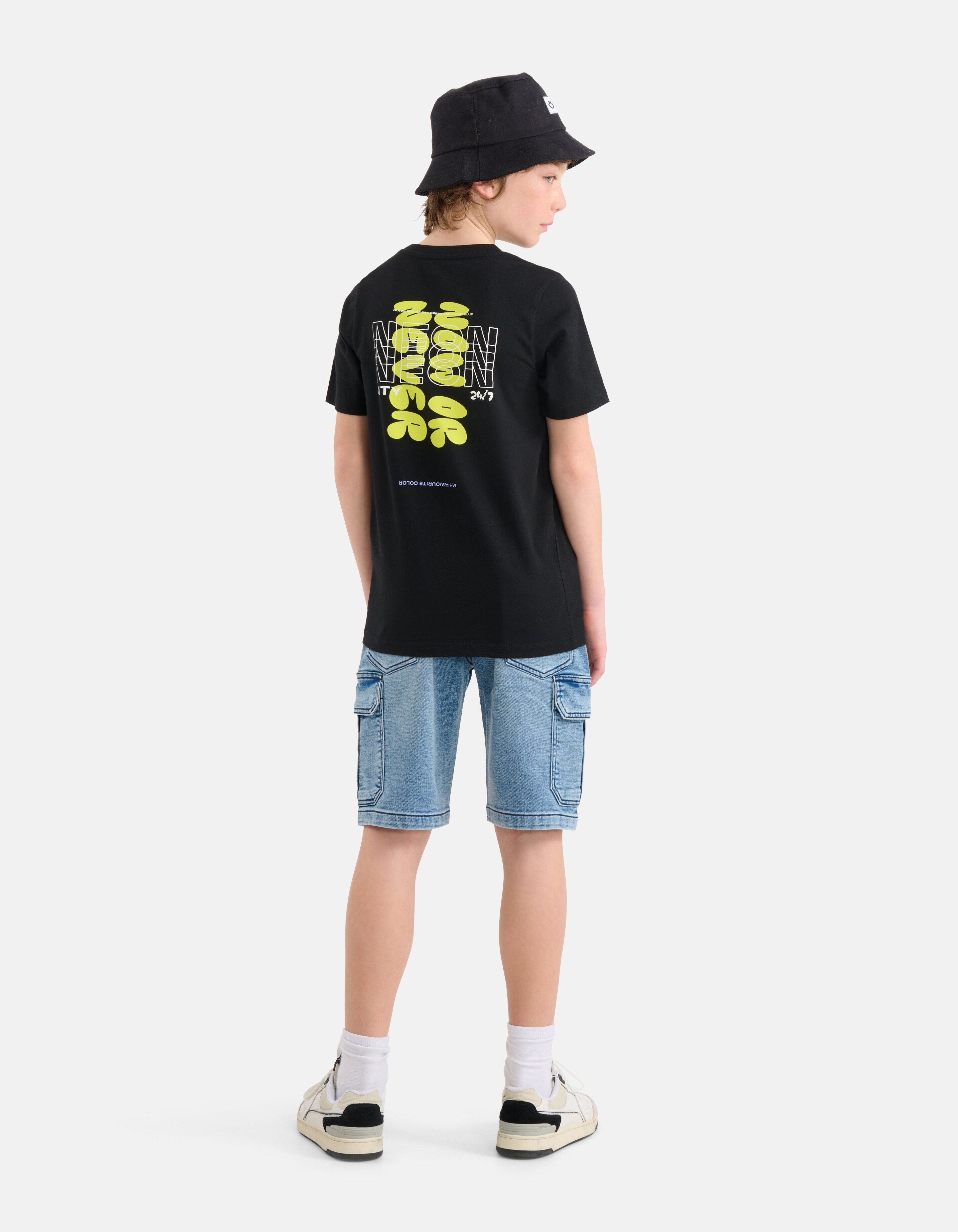 Neon Artwork T-shirt Zwart SHOEBY BOYS