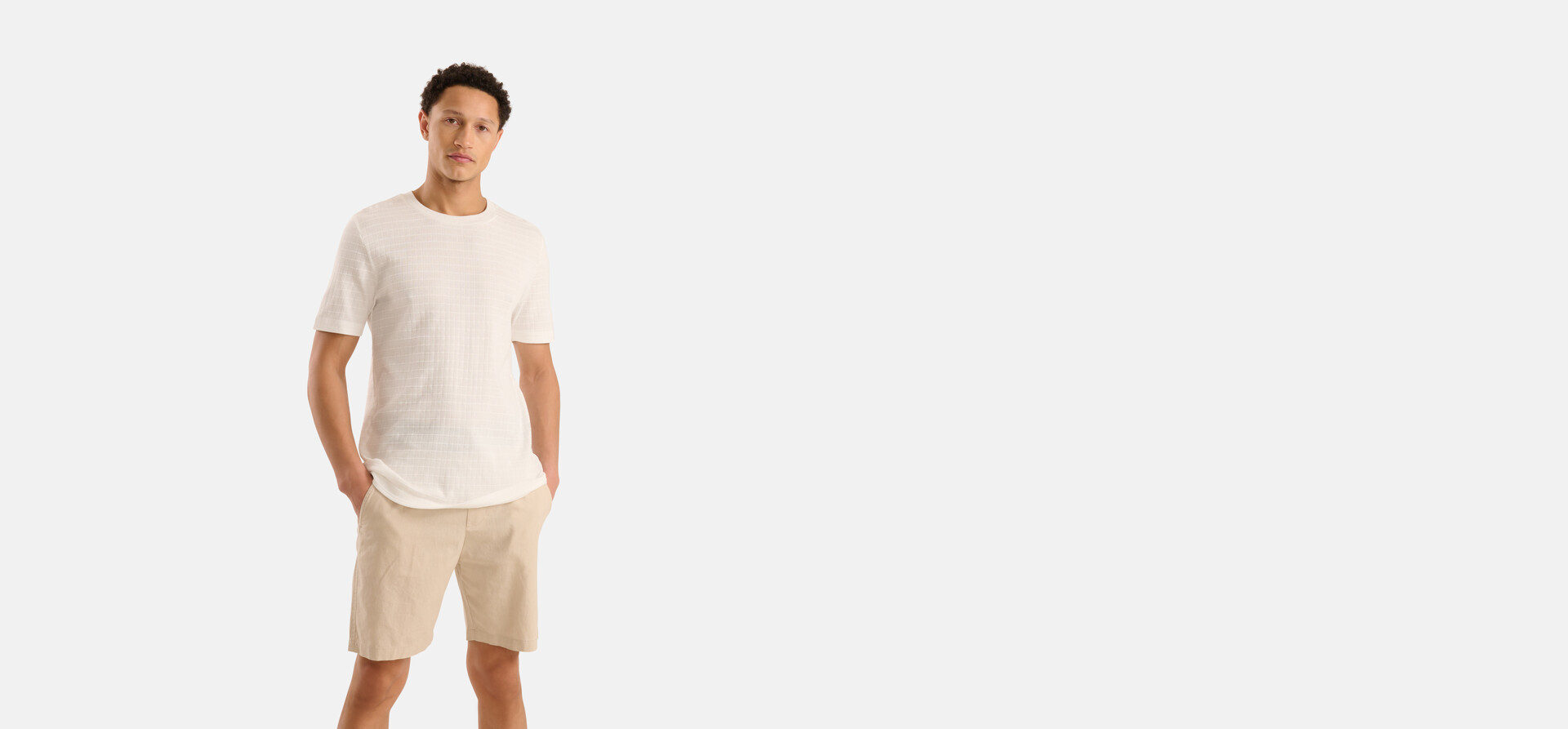 Structuur T-shirt Wit SHOEBY MEN