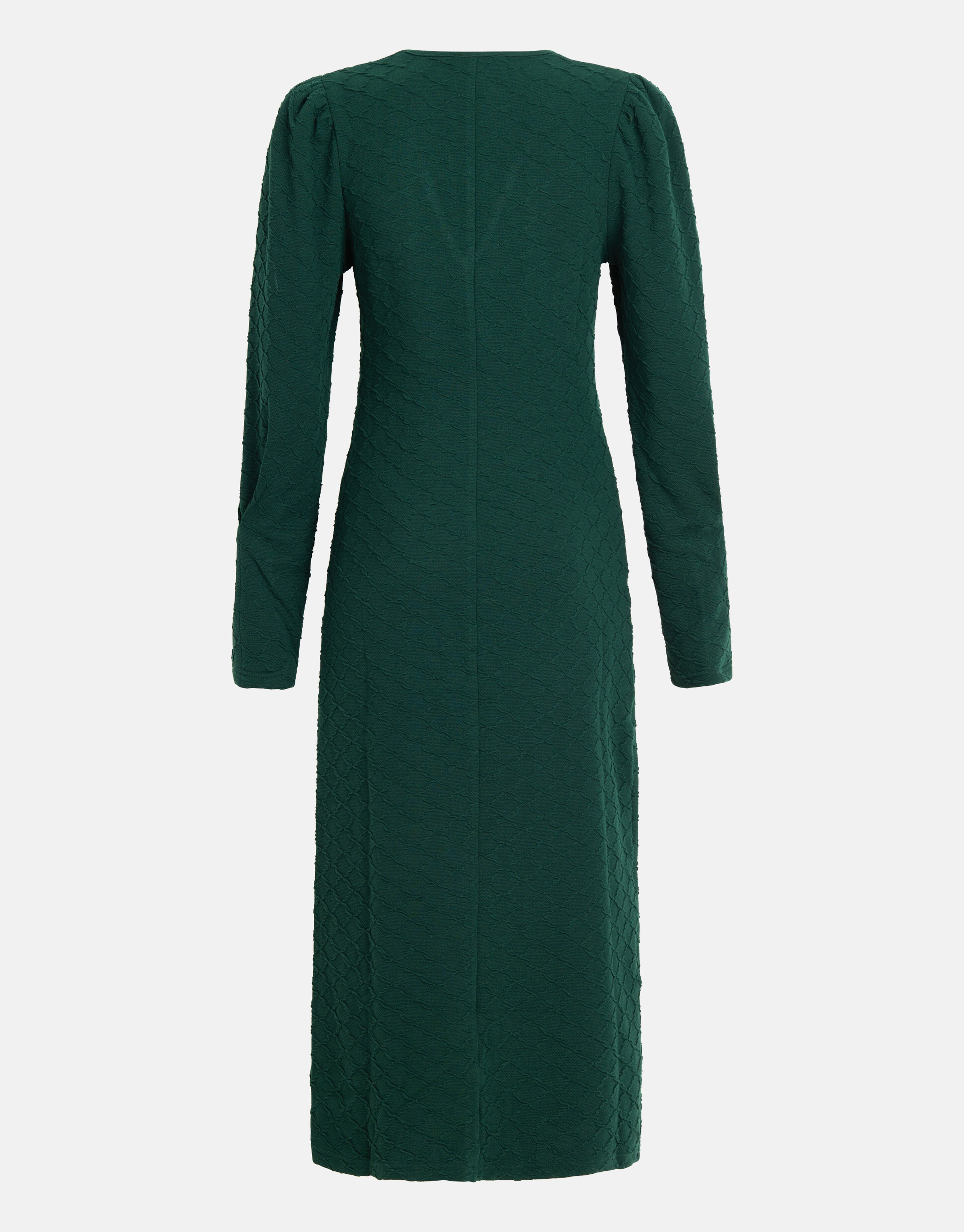 Structuur Midi Jurk Donkergroen SHOEBY WOMEN