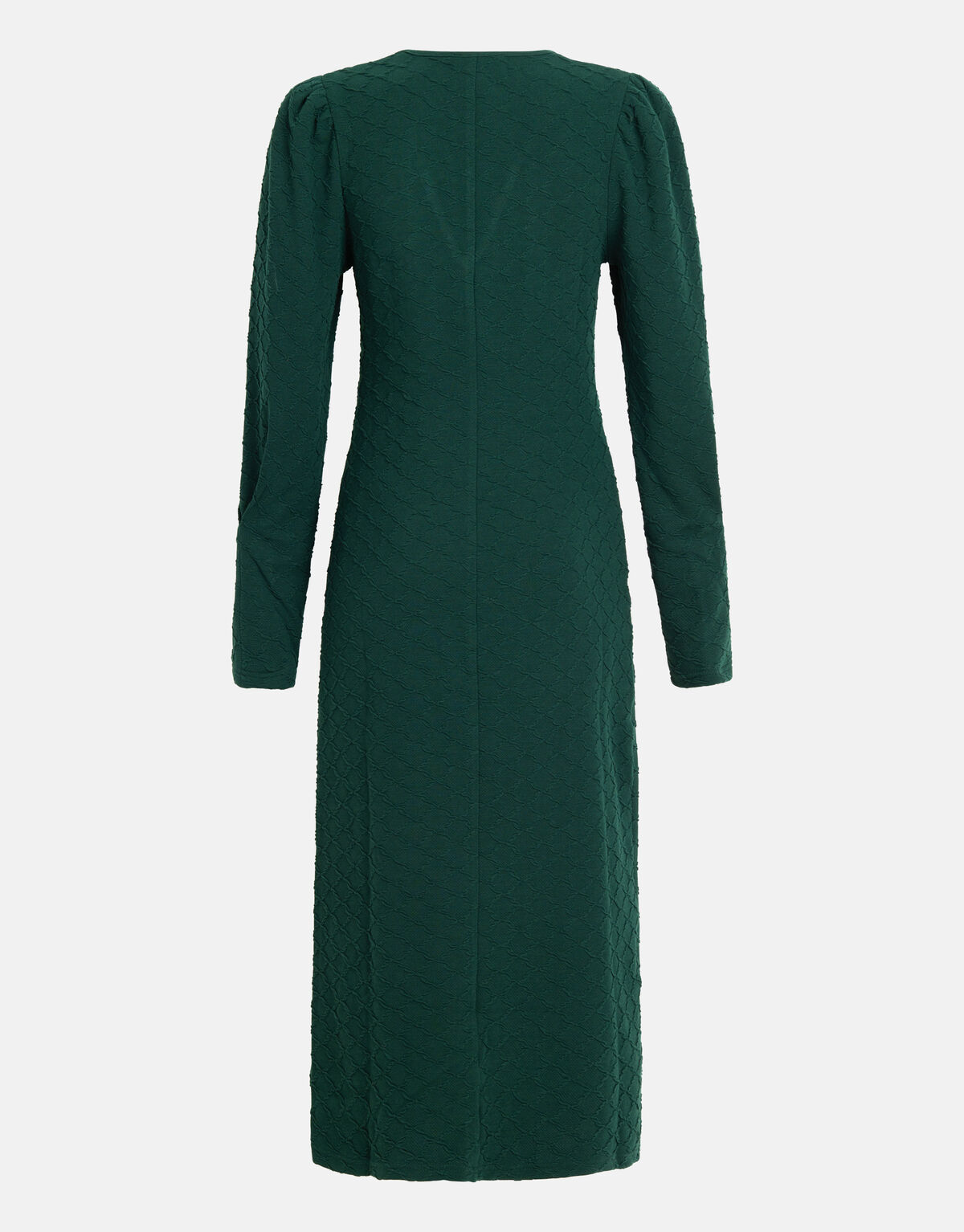 Structuur Midi Jurk Donkergroen SHOEBY WOMEN