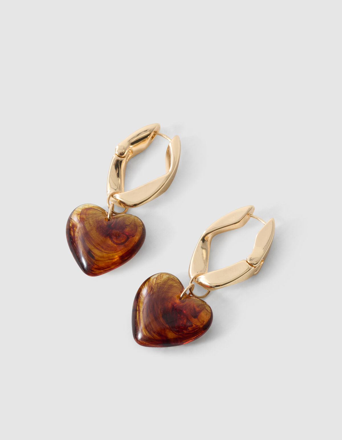 Heart Hoop Oorbellen Bruin SHOEBY ACCESSOIRES