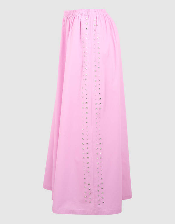 Poplin Studs Maxi Rok Roze SHOEBY WOMEN