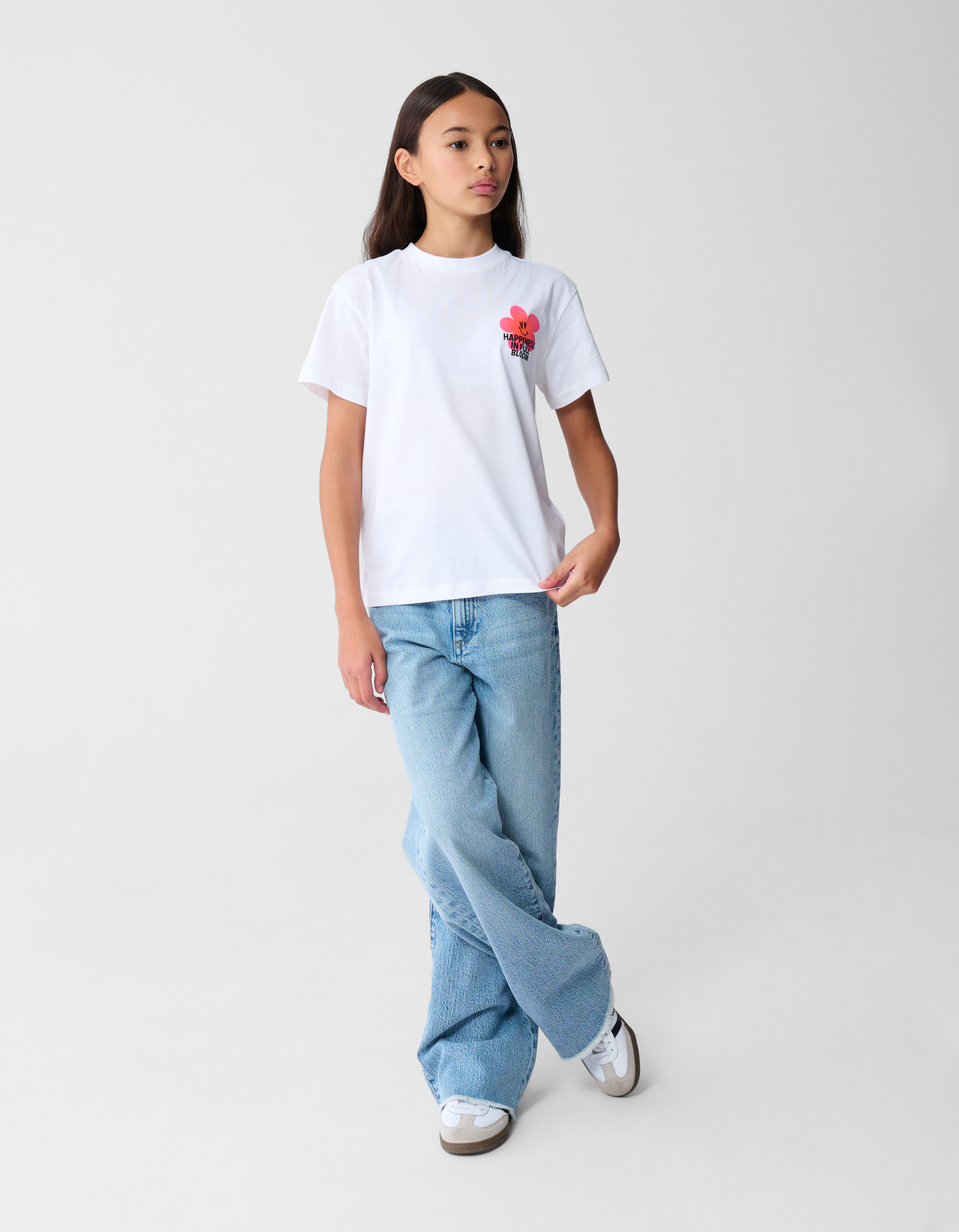 Happiness Artwork T-shirt Wit SHOEBY GIRLS