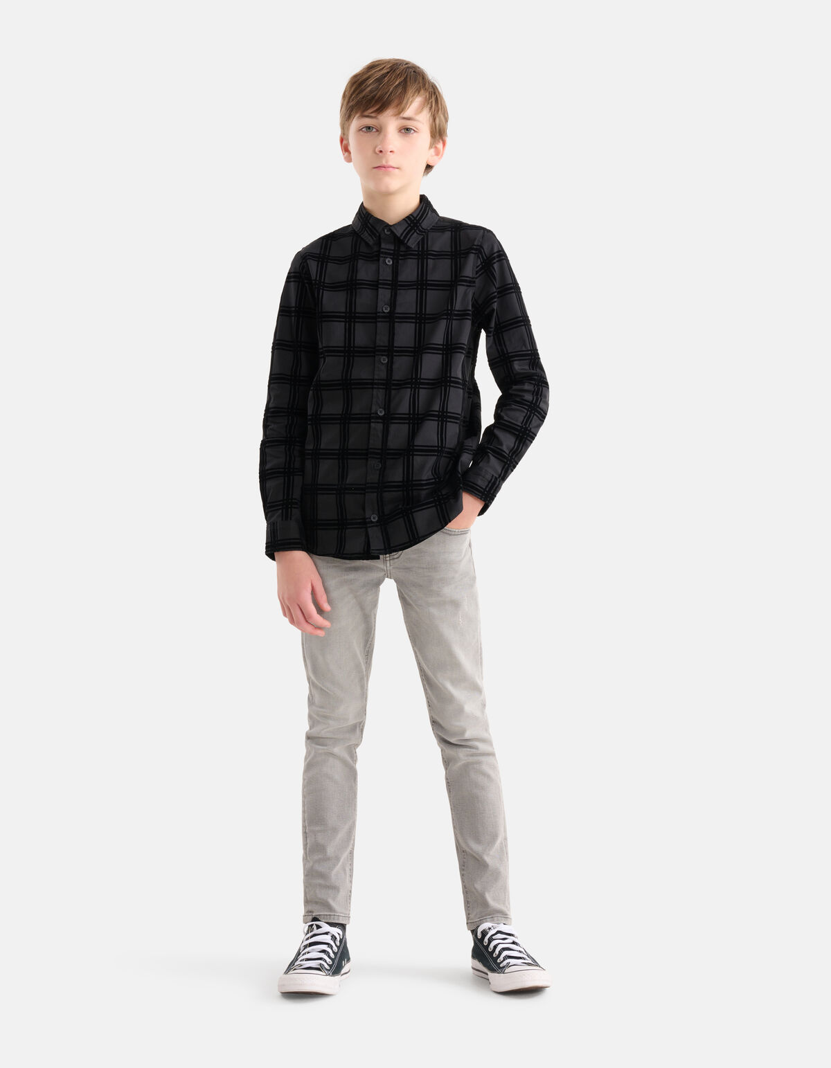 Flock Overhemd Zwart SHOEBY BOYS