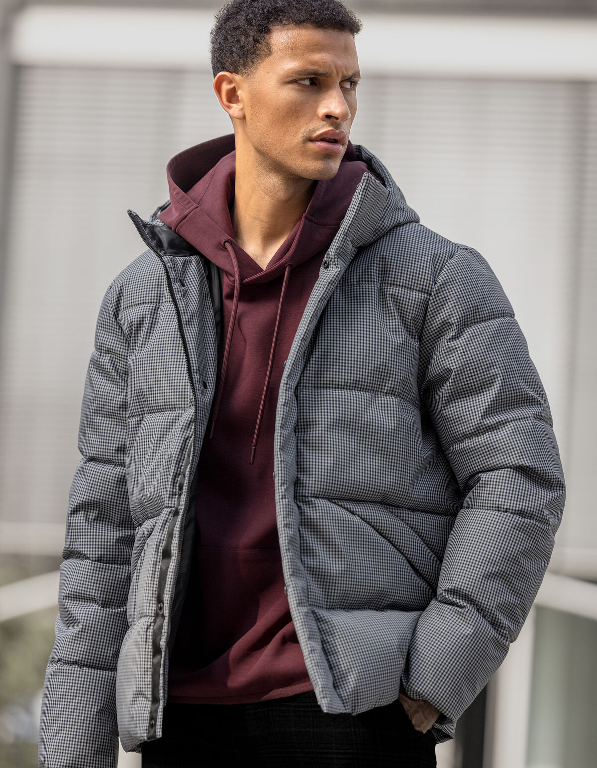 Check Puffer Jas SHOEBY MEN