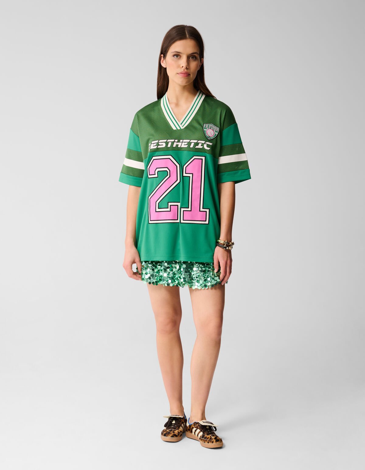 Oversized Baseball T-shirt Groen By Lizzy SHOEBY WOMEN
