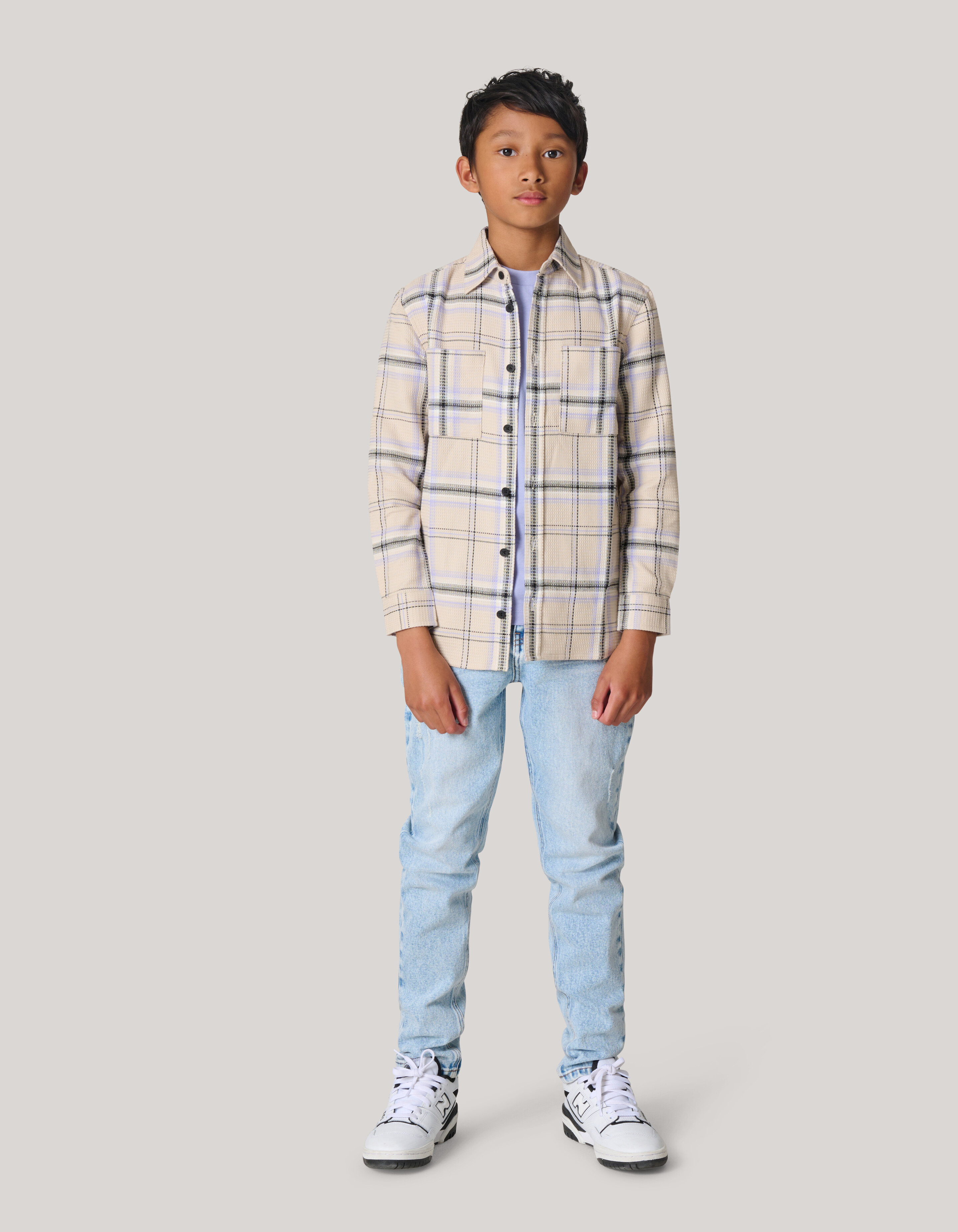 Structuur Overhemd Zand SHOEBY BOYS