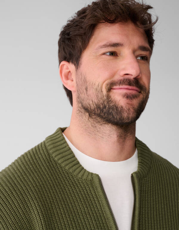 Gebreid Bomber Jack Khaki SHOEBY MEN