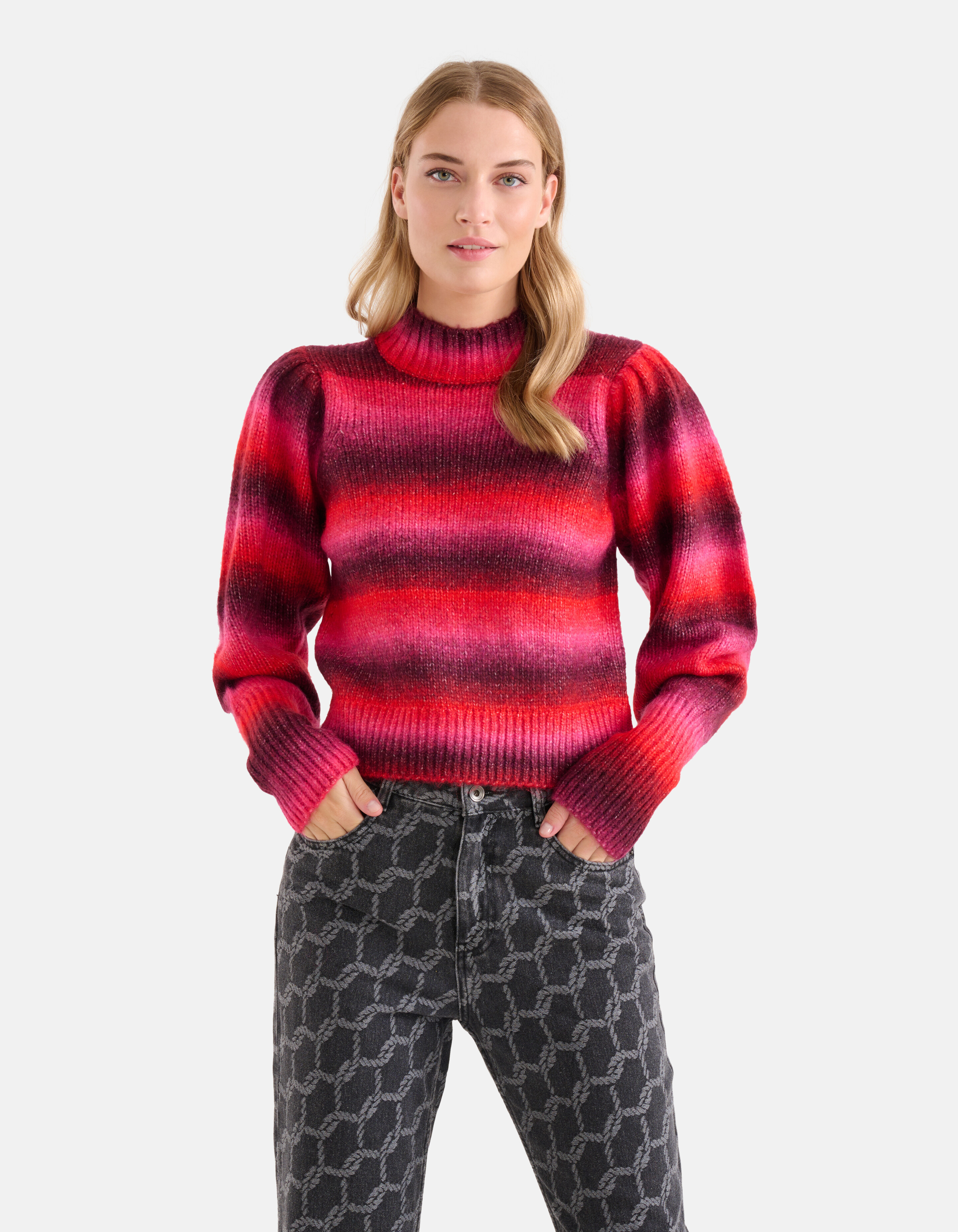 Space Dye Trui Rood SHOEBY WOMEN