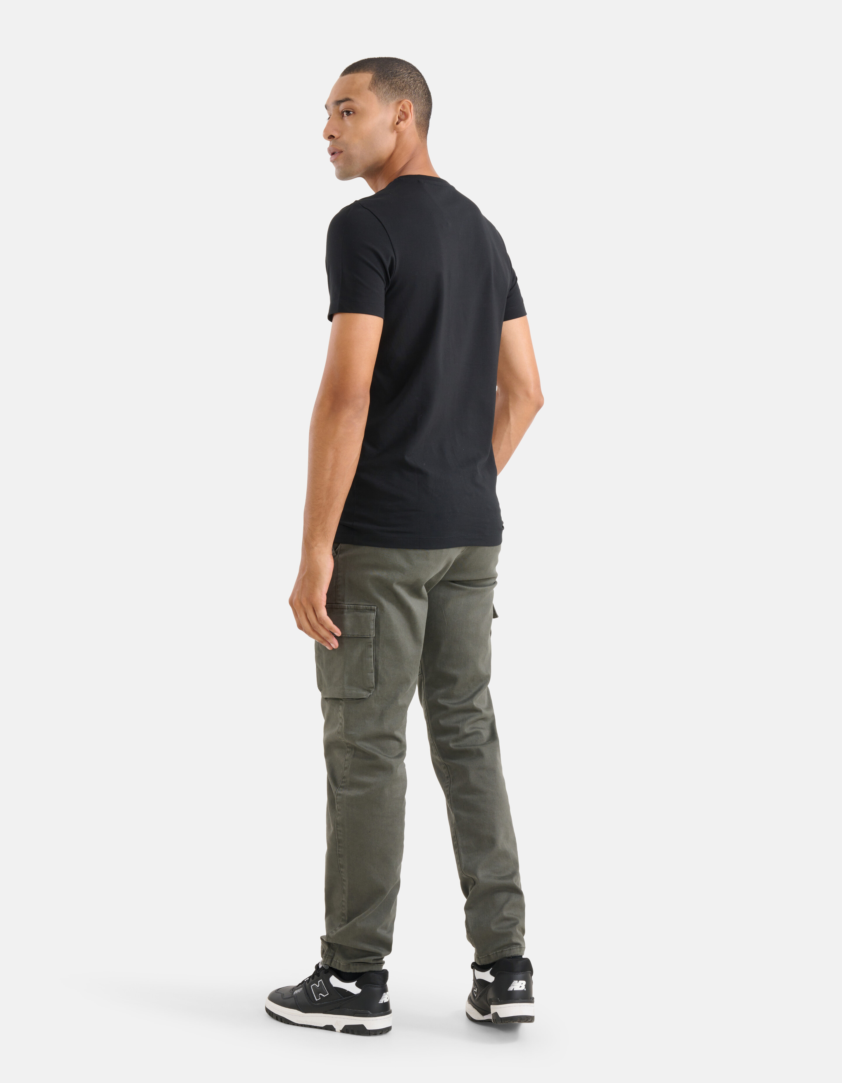 Basis V-hals T-shirt Zwart Refill
