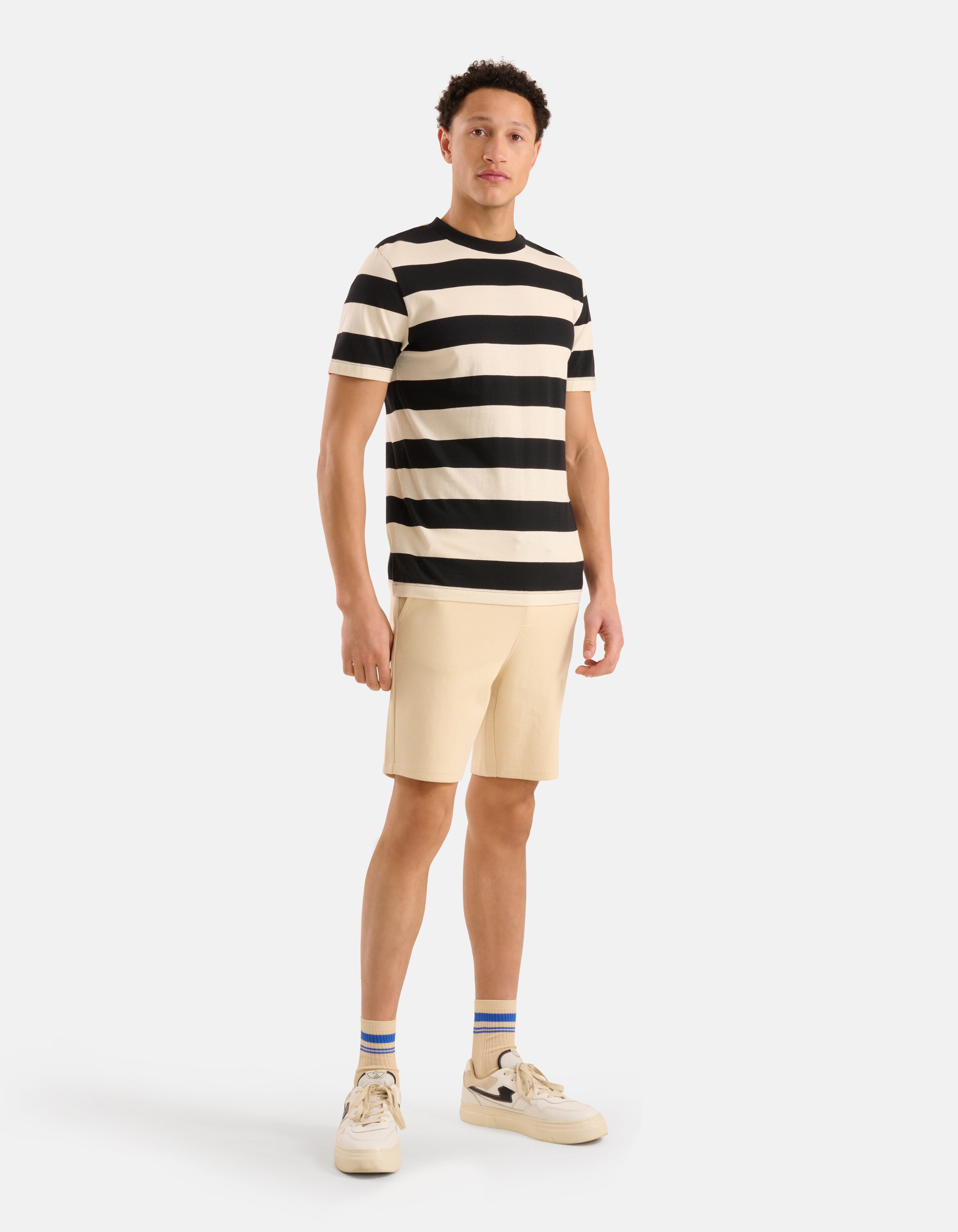 Gestreept T-shirt Zwart SHOEBY MEN