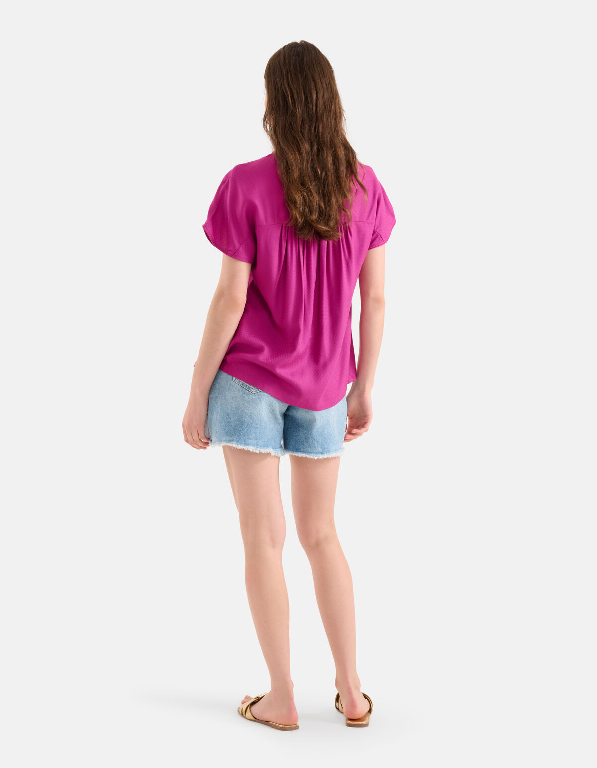 Relaxed Fit Top Donkerroze SHOEBY WOMEN