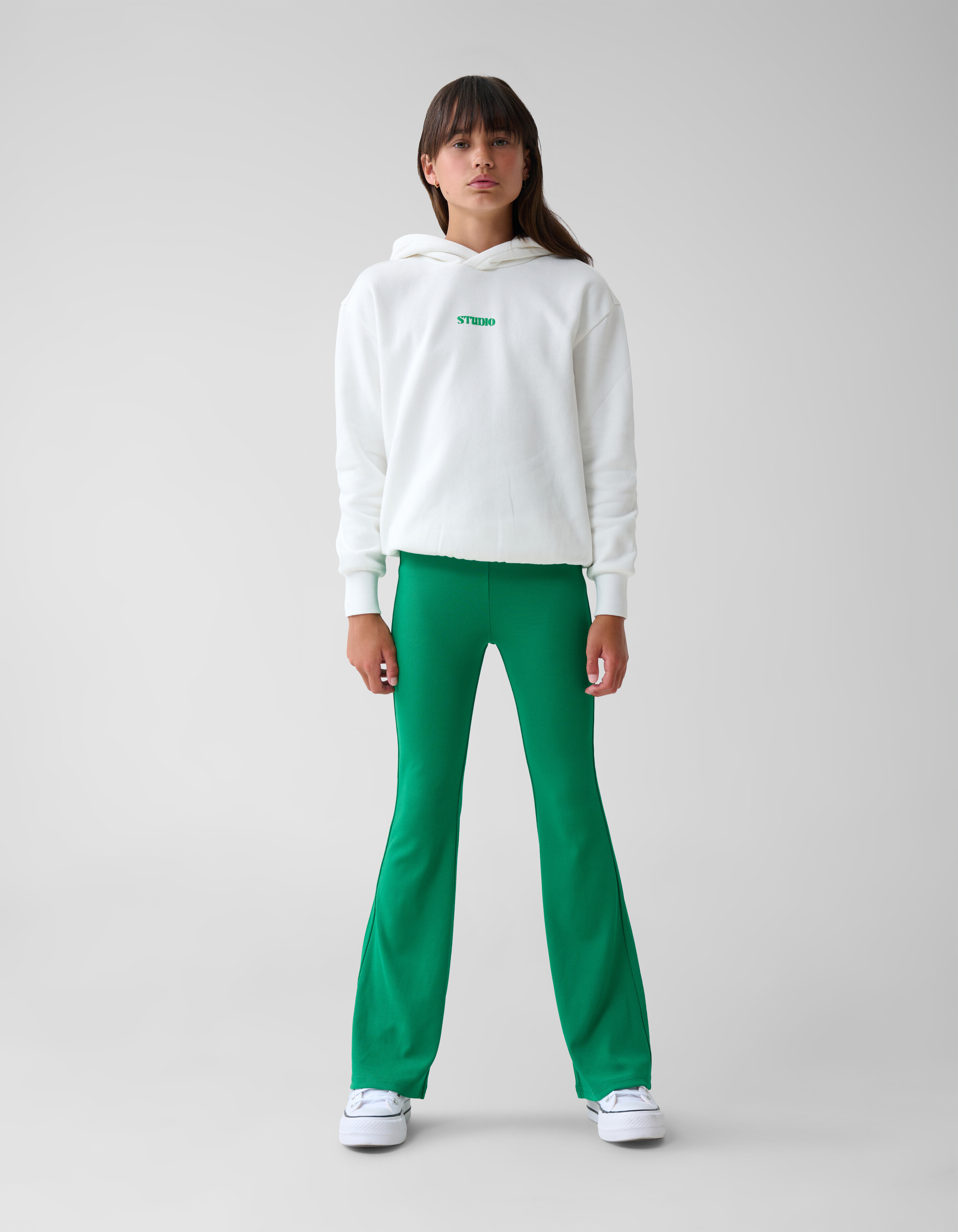 Rib Flared Legging Groen SHOEBY GIRLS