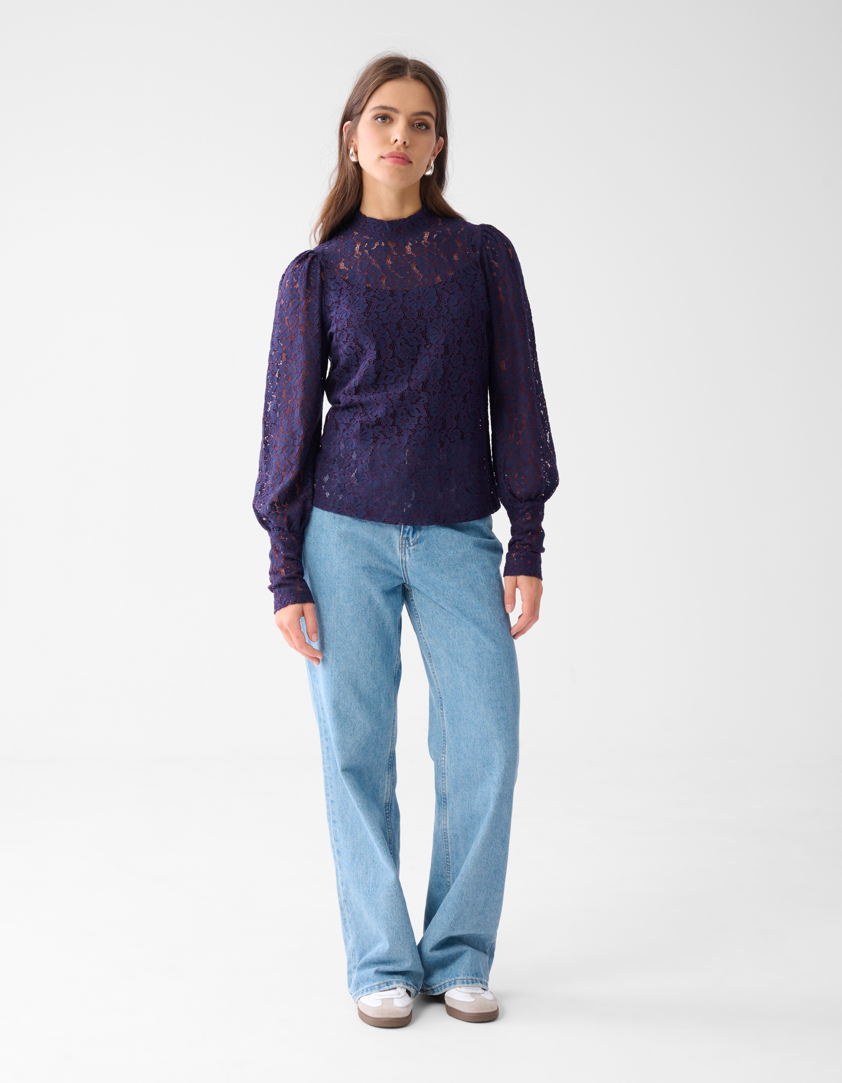 Two Tone Kanten Top Donkerpaars SHOEBY WOMEN