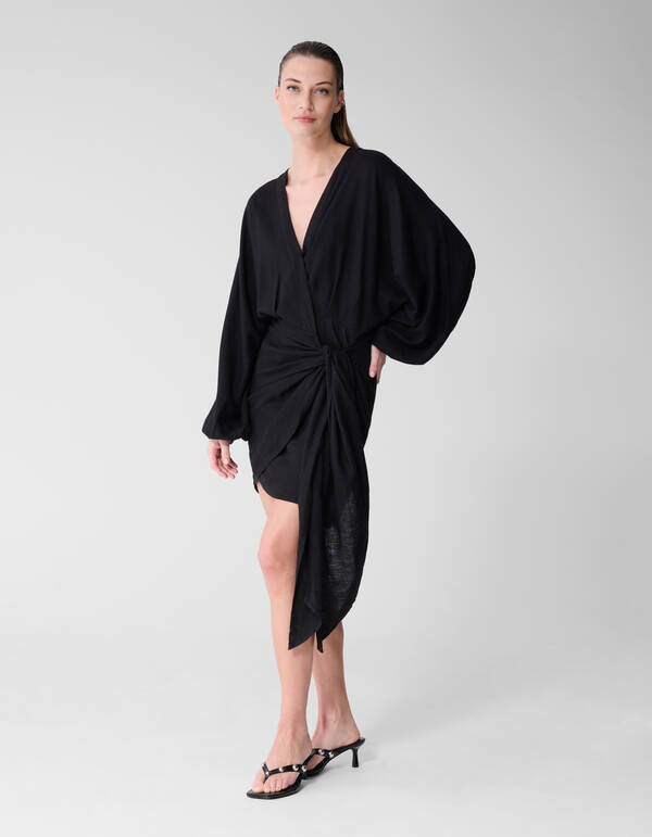 Overslag Mini Jurk Zwart By Lonneke SHOEBY WOMEN