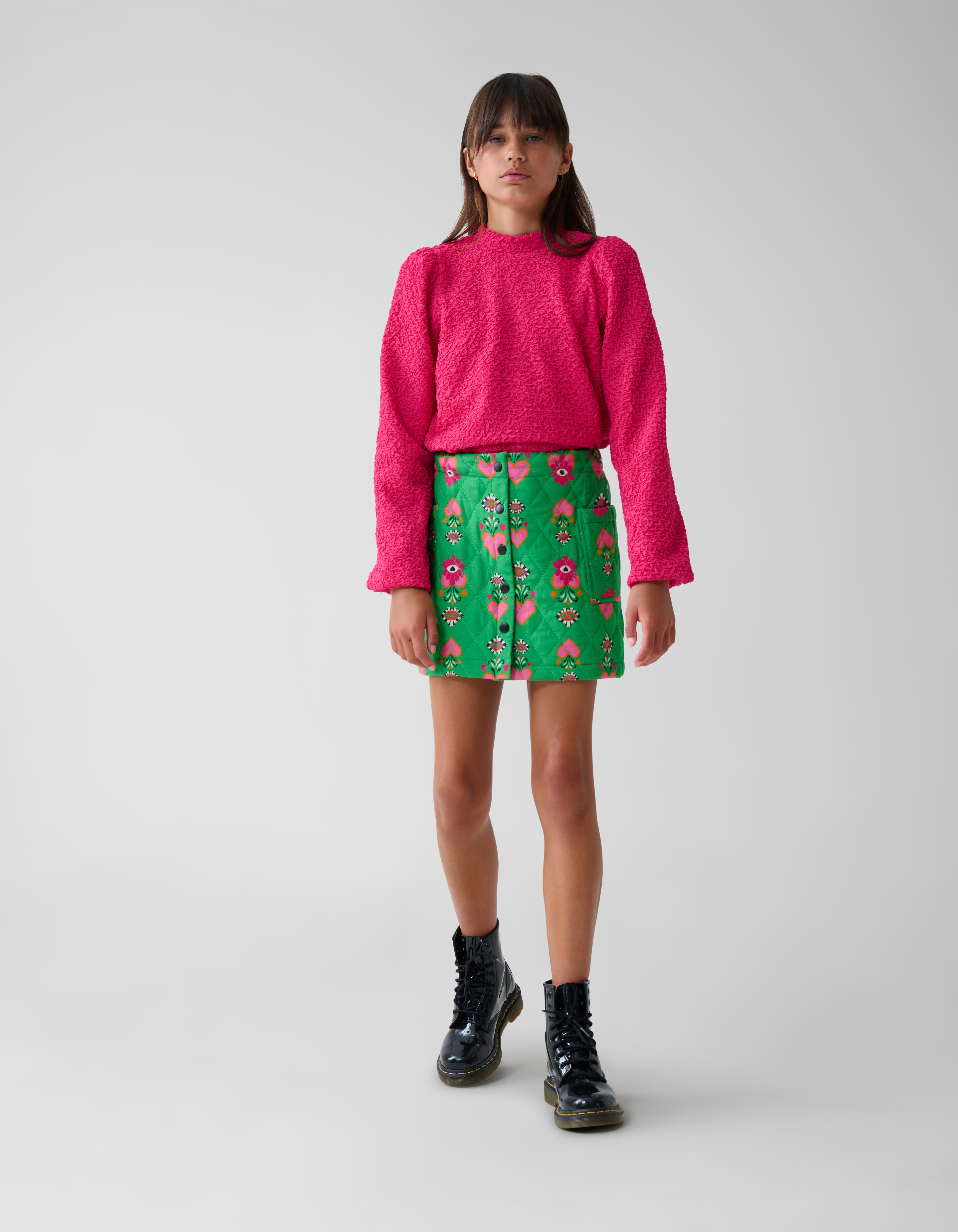 Structuur Longsleeve Roze SHOEBY GIRLS