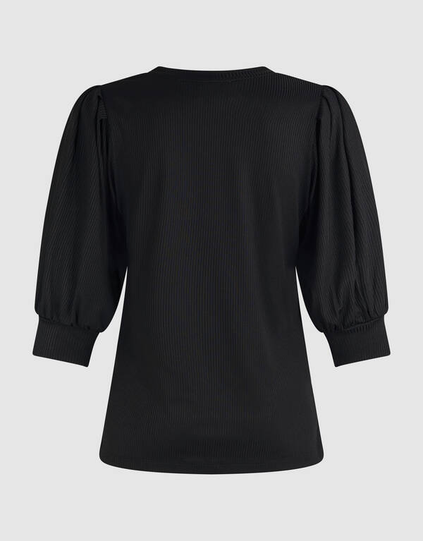 Rib Jersey Top Zwart SHOEBY WOMEN