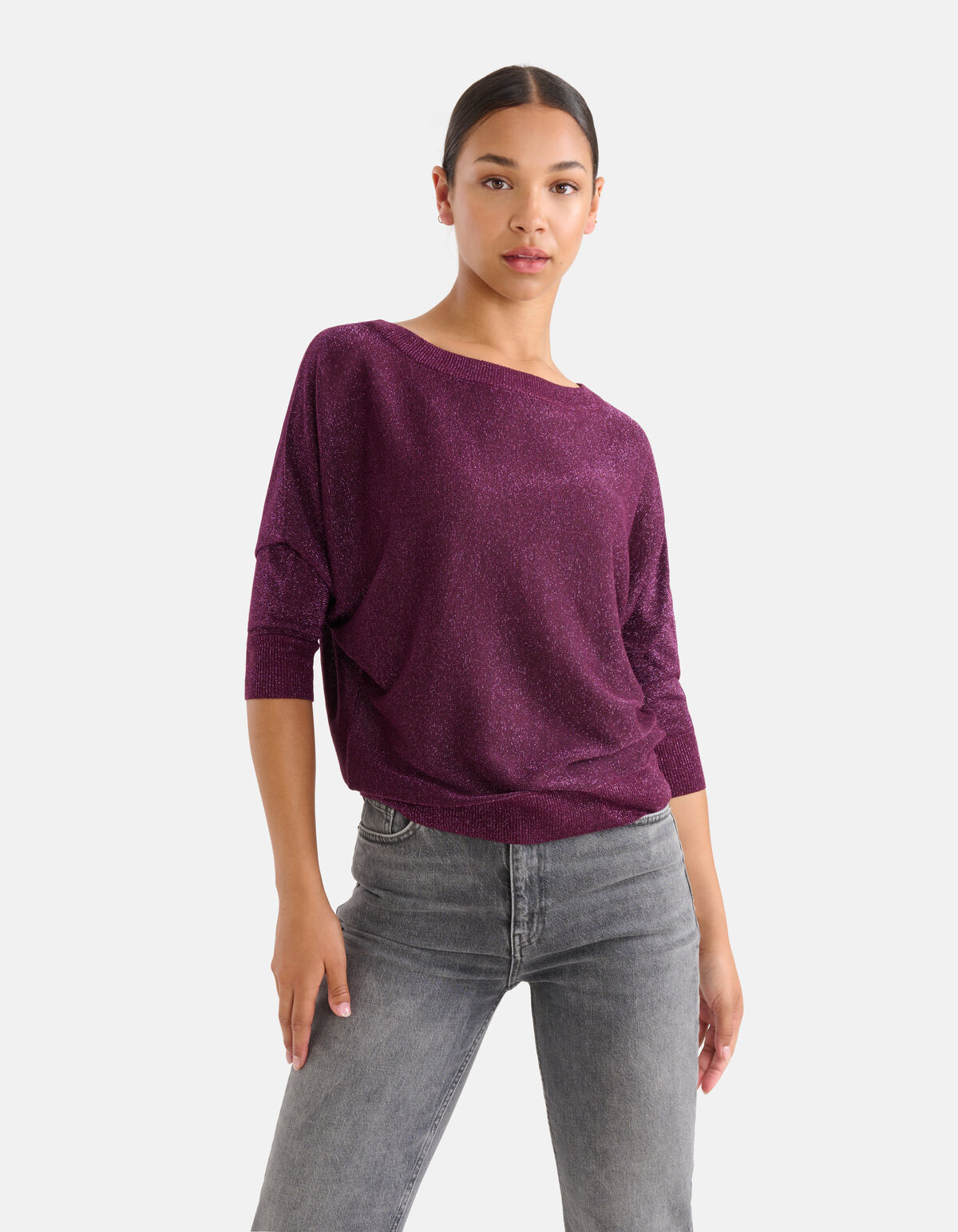 Glitter Vleermuizen Trui Paars SHOEBY WOMEN