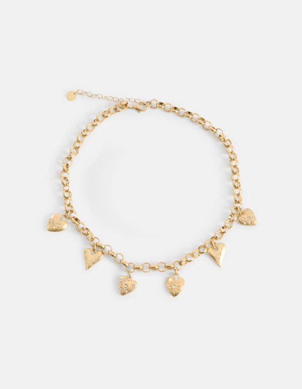 Multi Heart Ketting Goud SHOEBY ACCESSOIRES