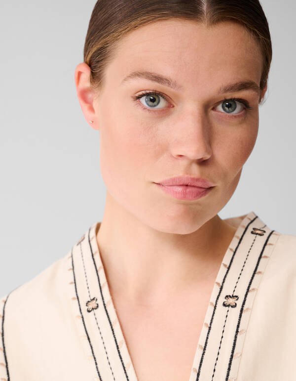 Artwork Kimono Jacket Gebroken Wit SHOEBY WOMEN