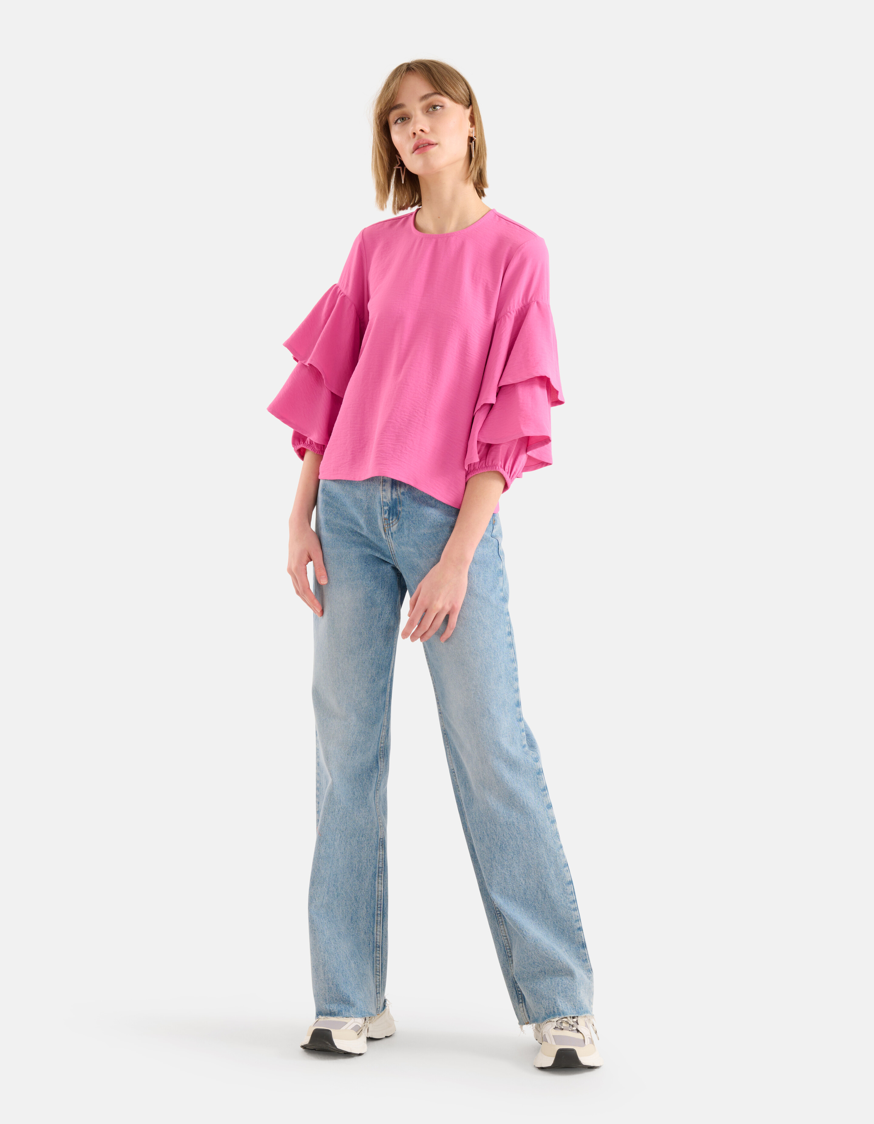 Ruffle Blouse Roze SHOEBY WOMEN