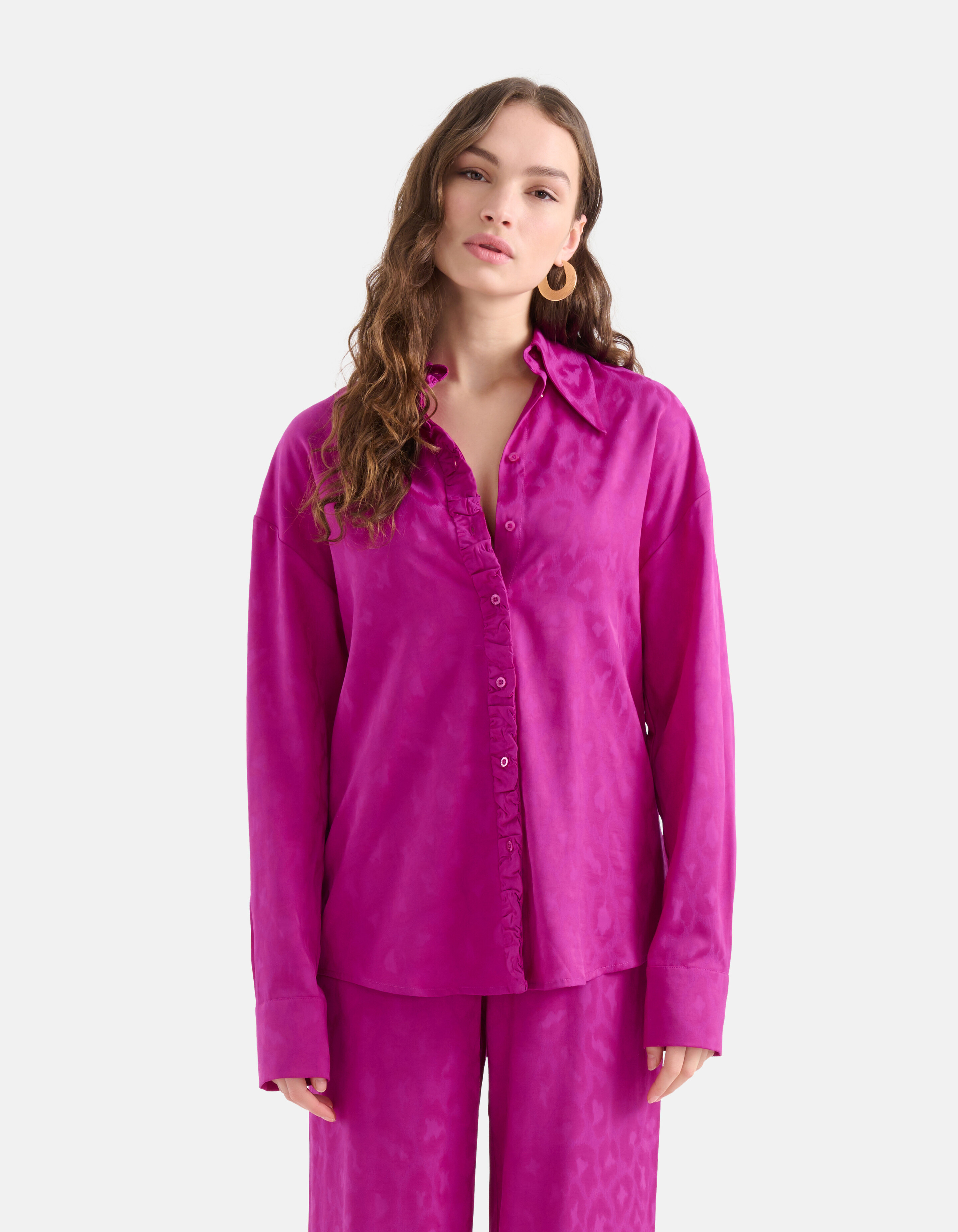 Satijnen Animal Blouse Paars SHOEBY WOMEN