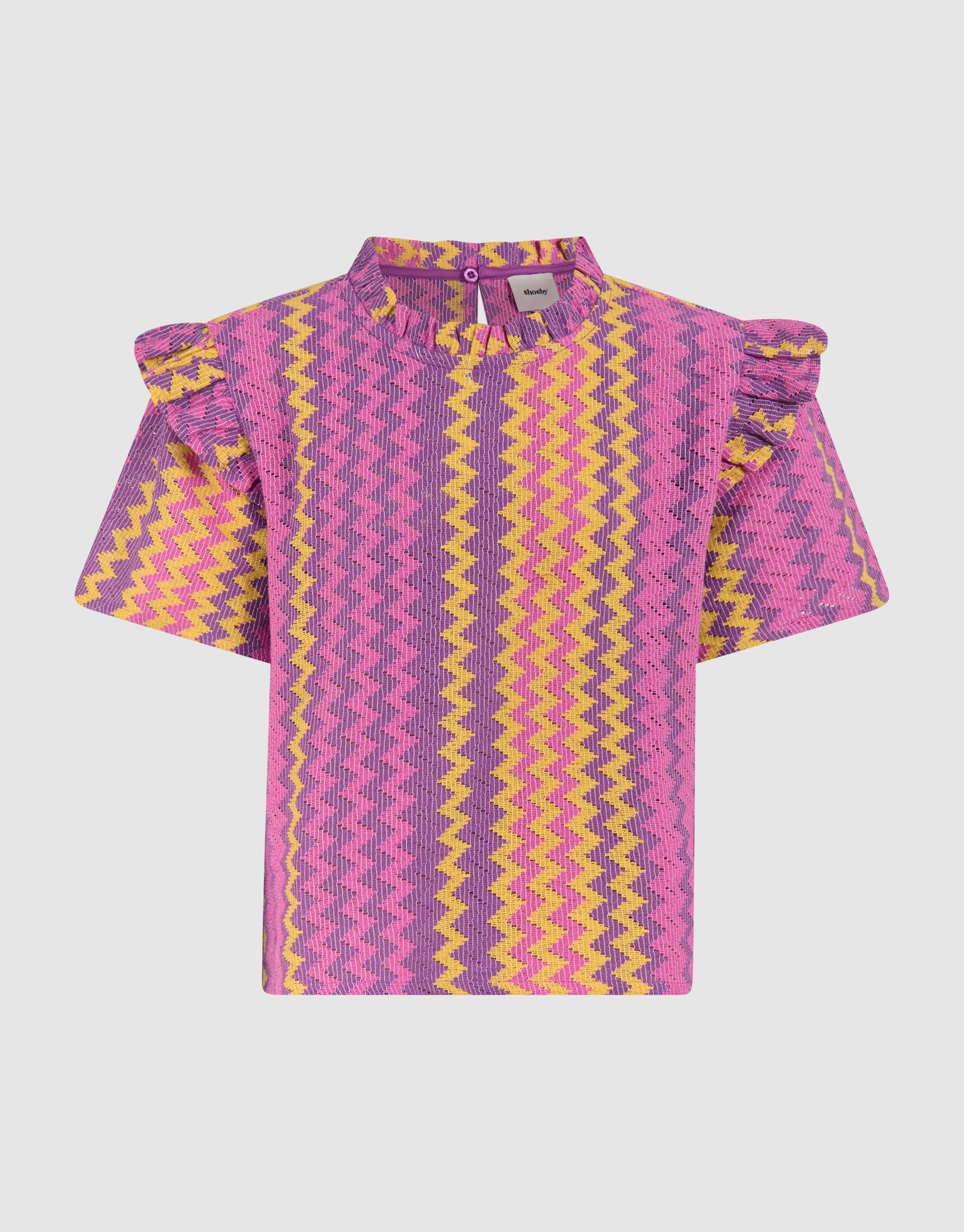 Zigzag Crochet Top Roze SHOEBY GIRLS
