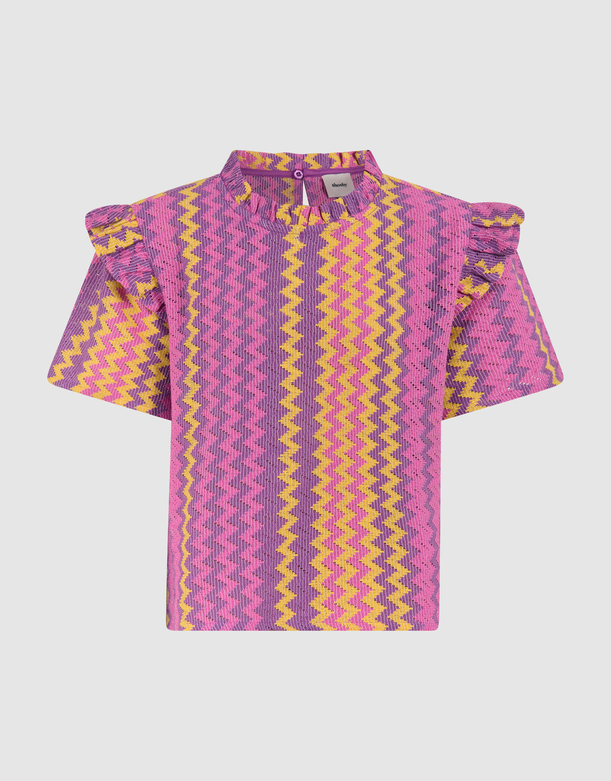 Zigzag Crochet Top Roze SHOEBY GIRLS