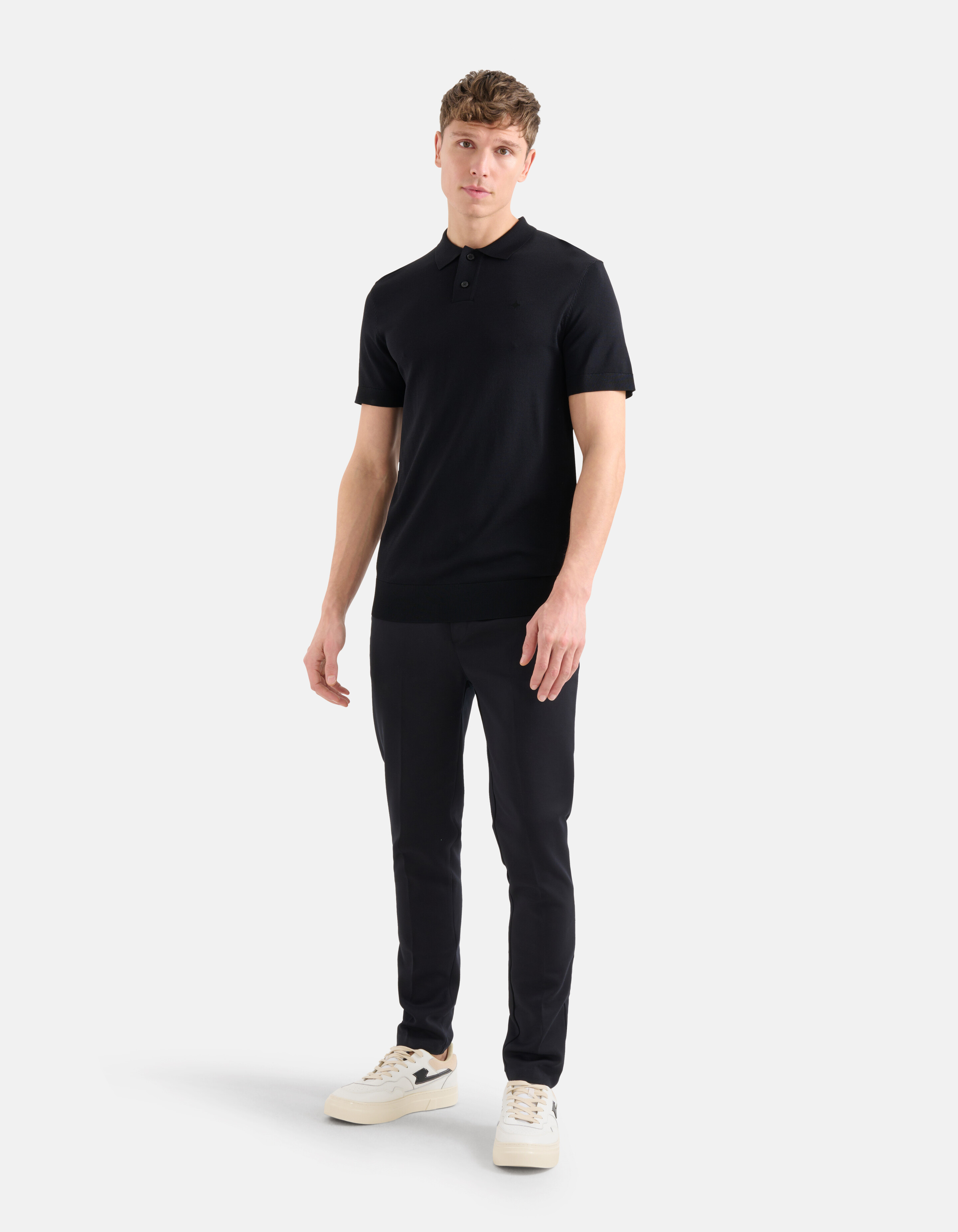 Gebreide Polo Zwart SHOEBY MEN