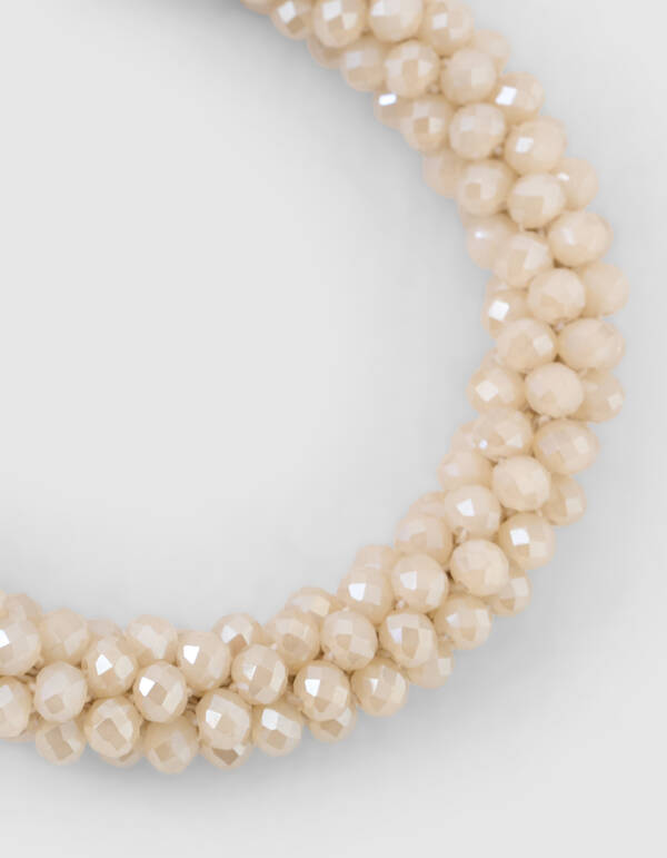 Beaded Haarelastiek Beige SHOEBY ACCESSOIRES