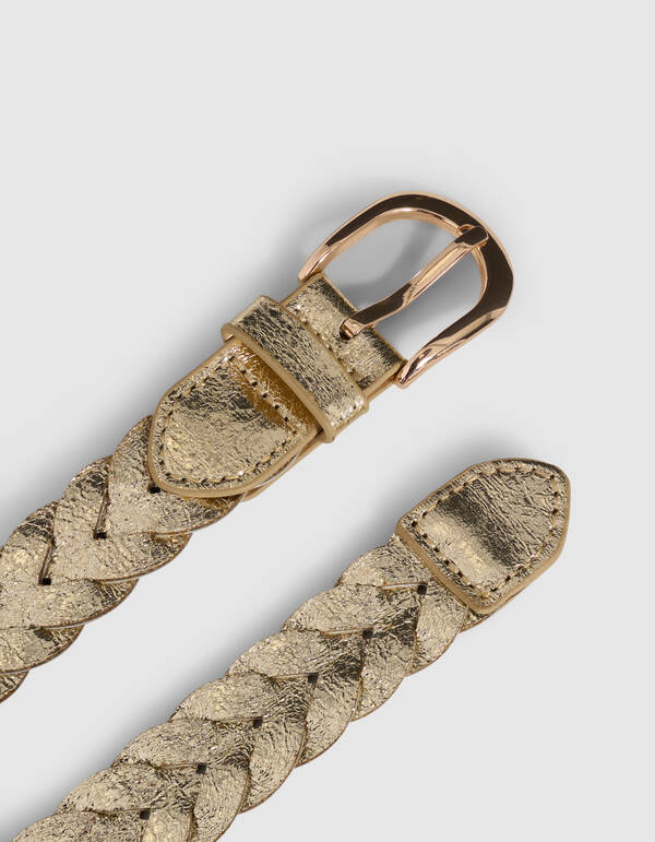 Gevlochten Metallic Riem Goud SHOEBY ACCESSOIRES