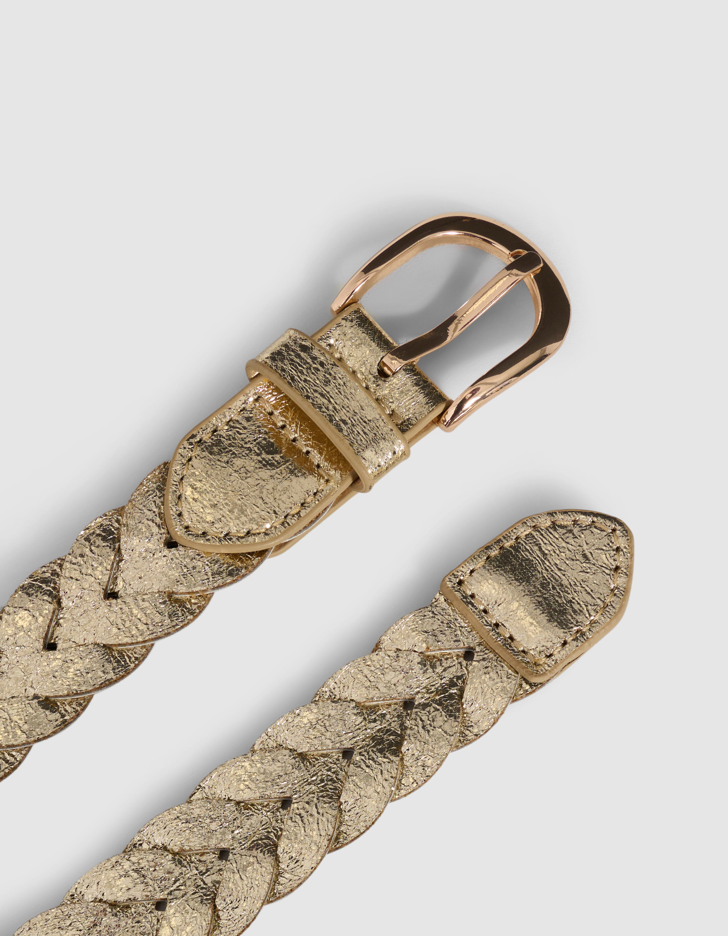 Gevlochten Metallic Riem Goud SHOEBY ACCESSOIRES