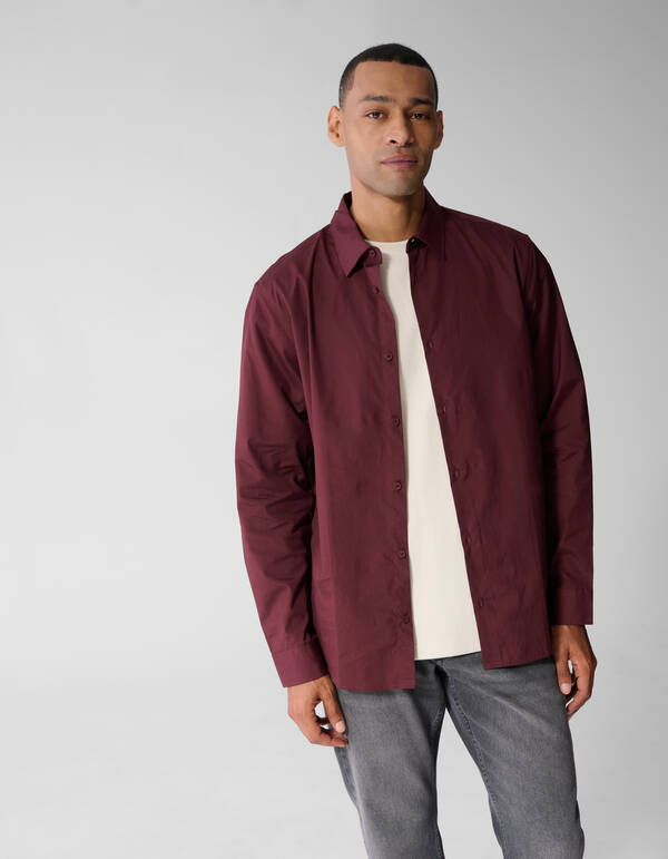 Basis Overhemd Donkerrood SHOEBY MEN