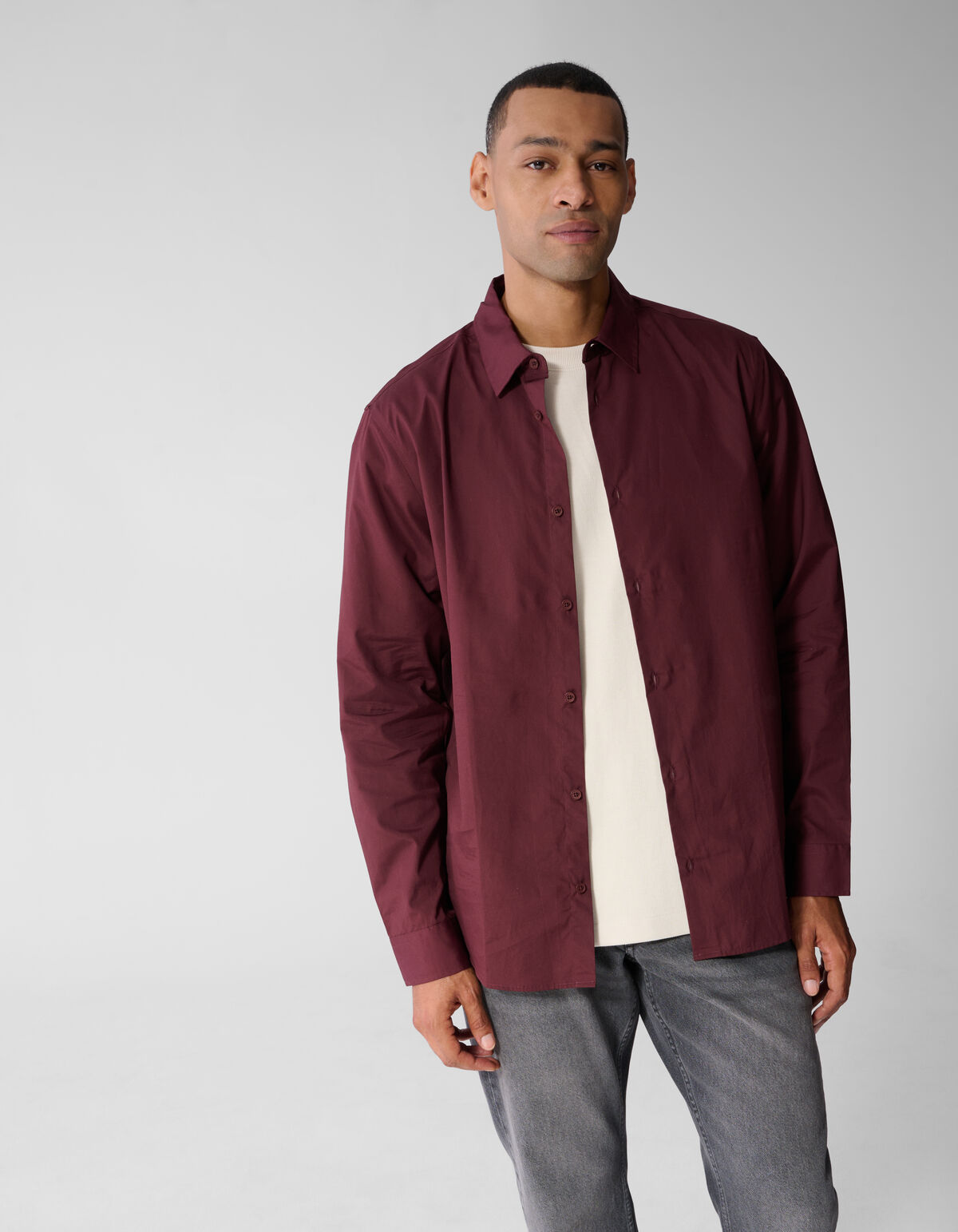 Basis Overhemd Donkerrood SHOEBY MEN