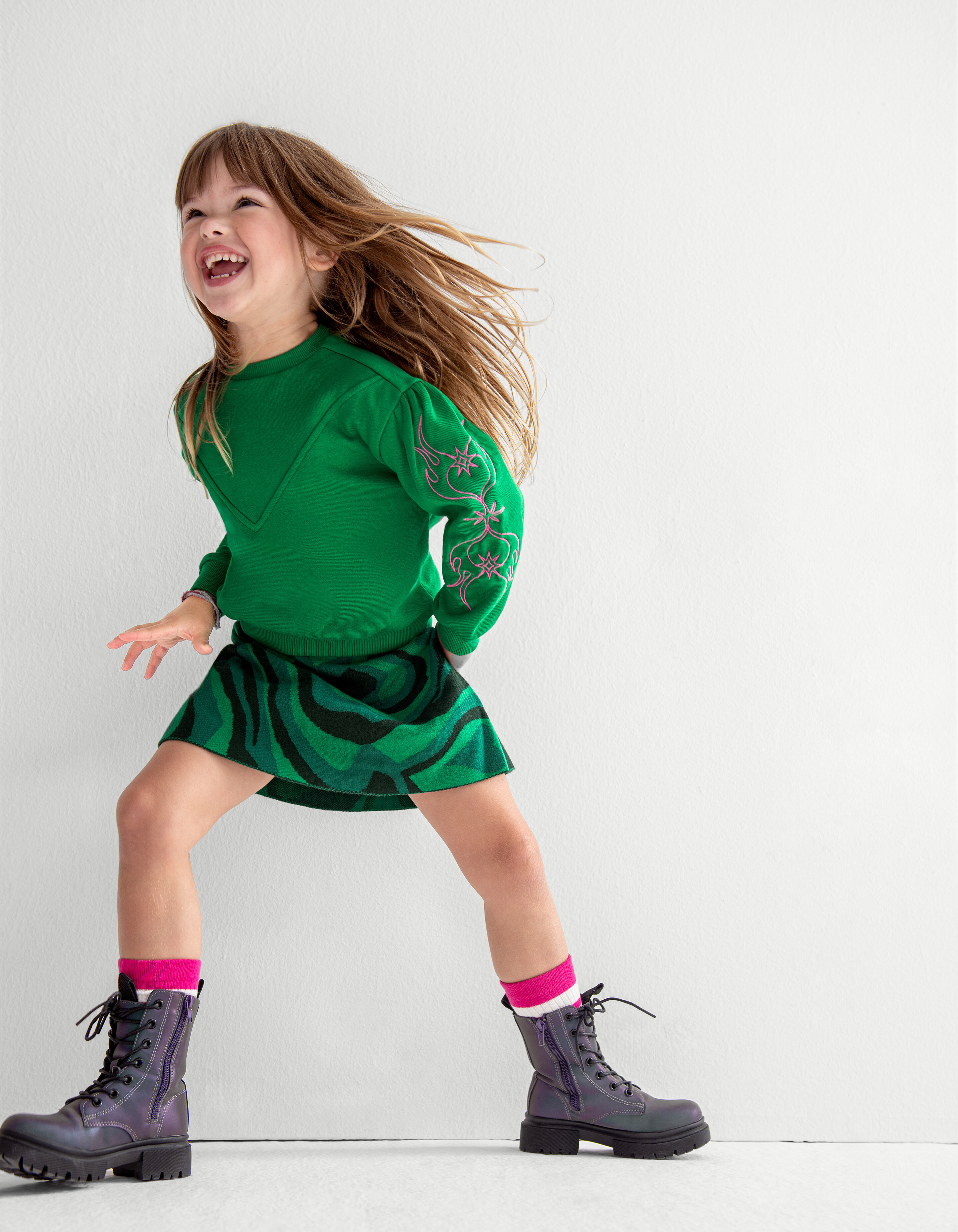 Printed Rok Groen SHOEBY GIRLS