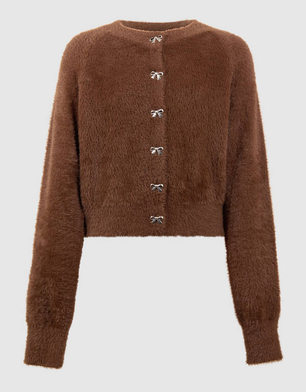 Harig Strik Vest Bruin SHOEBY GIRLS