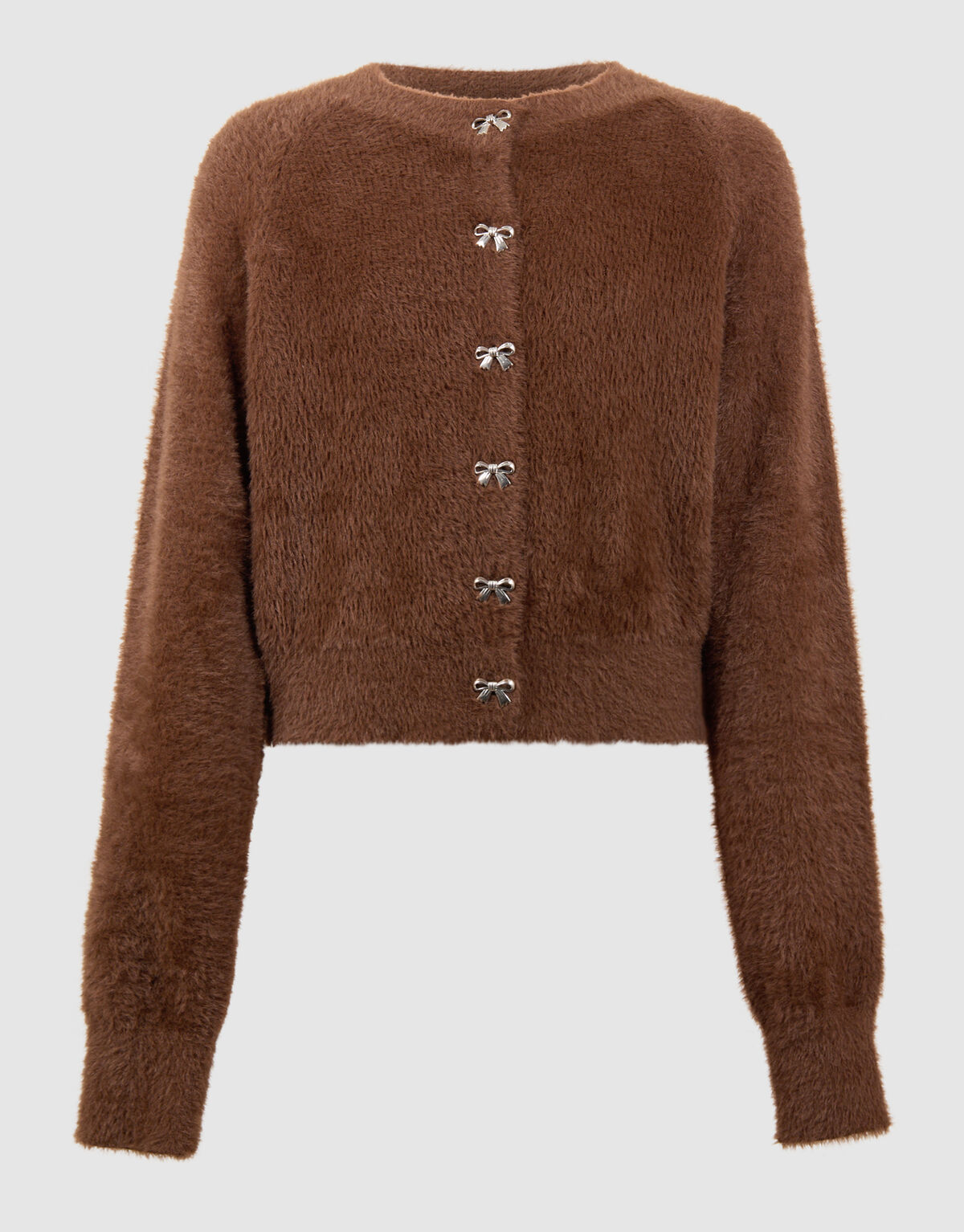 Harig Strik Vest Bruin SHOEBY GIRLS