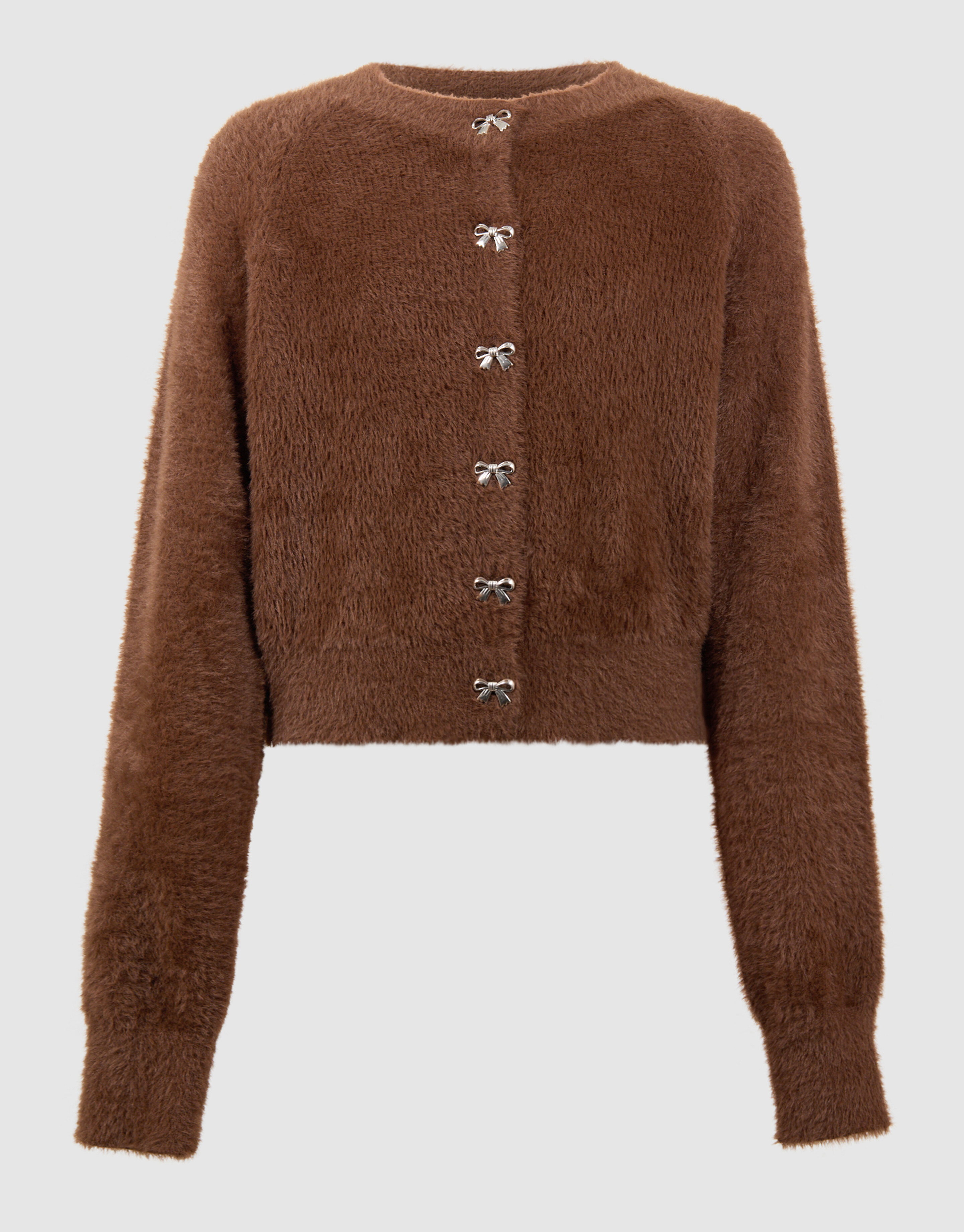 Harig Strik Vest Bruin SHOEBY GIRLS